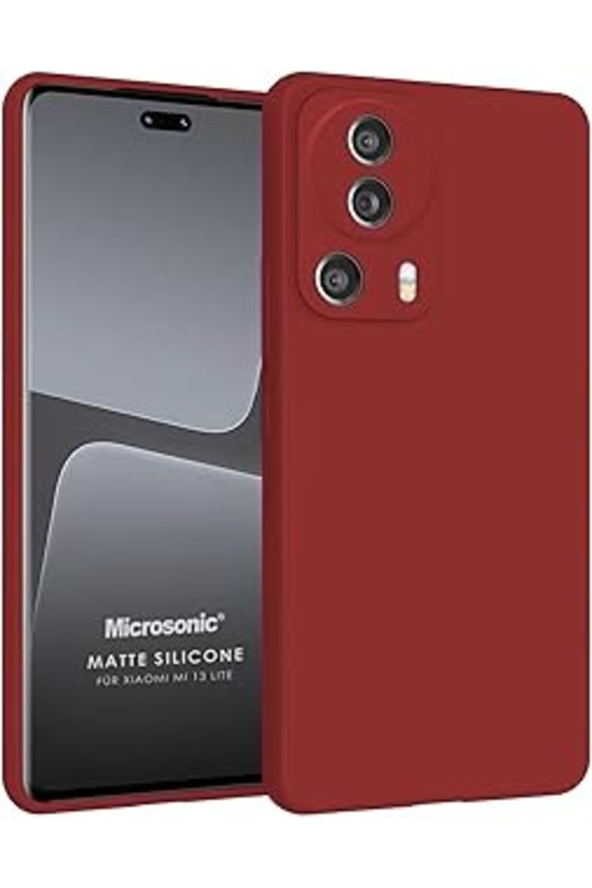 Karachil Microsonic Matte Silicone Xiaomi Mi 13 Lite Için Kılıf Kırmızı [Mi 13 Lite Ile Uyumlu Kılıf - Kırmı