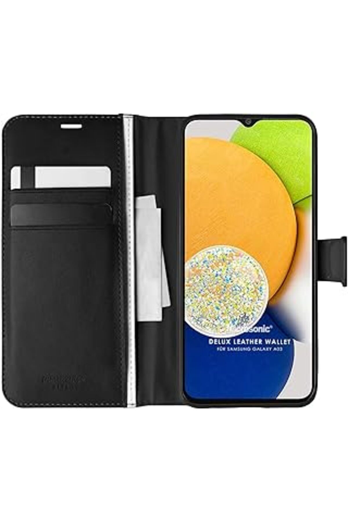 Karachil Microsonic Samsung Galaxy A03 Için Kılıf Delux Leather Wallet Siyah [Galaxy A03 Ile Uyumlu Kılıf -