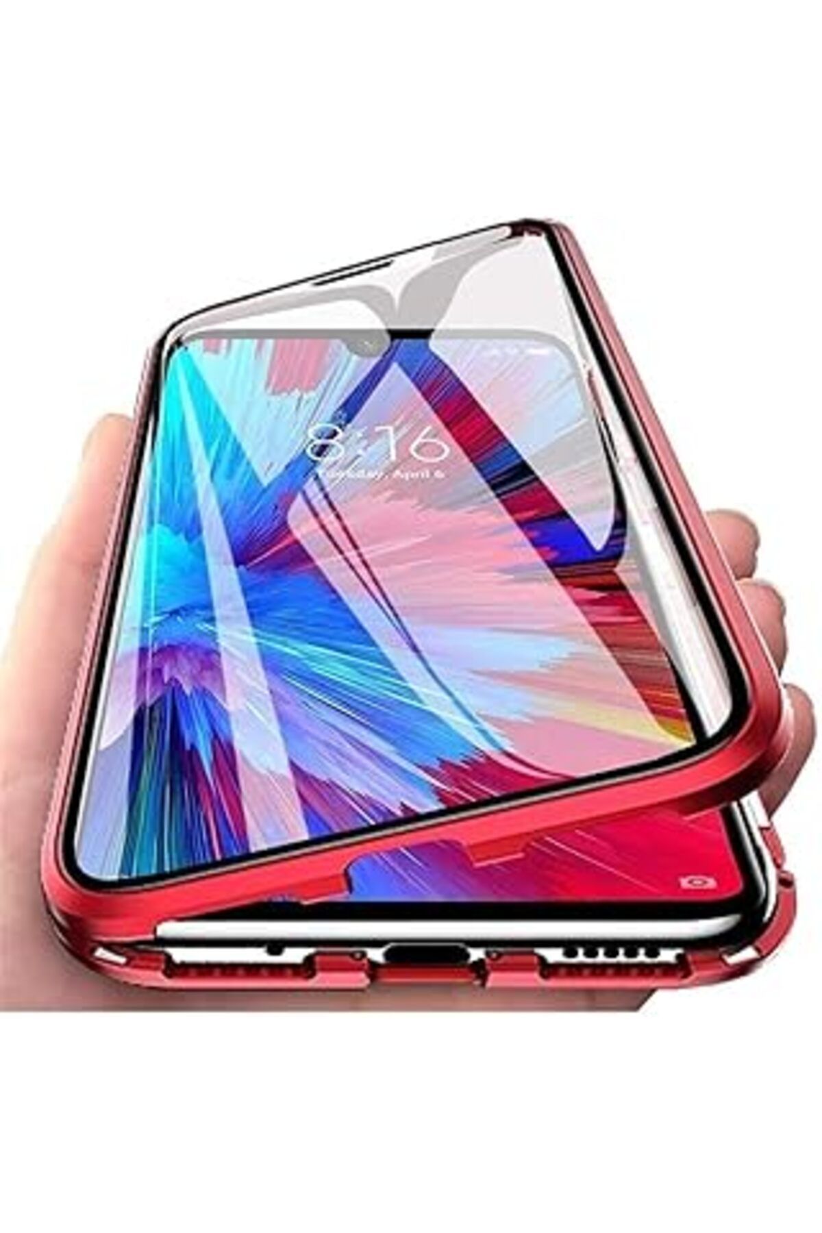 Karachil Ehr. Iphone 7/8 / Se 2020 Uyumlu Kılıf Önü Açık Arkası Temperli Cam, Manyetik Adsorpsiyon Darbeye D