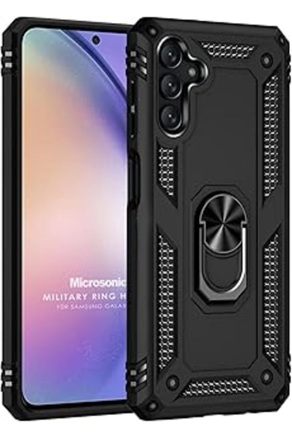 Karachil Microsonic Samsung Galaxy A54 Için Kılıf Military Ring Holder Siyah [Galaxy A54 Ile Uyumlu Kılıf -