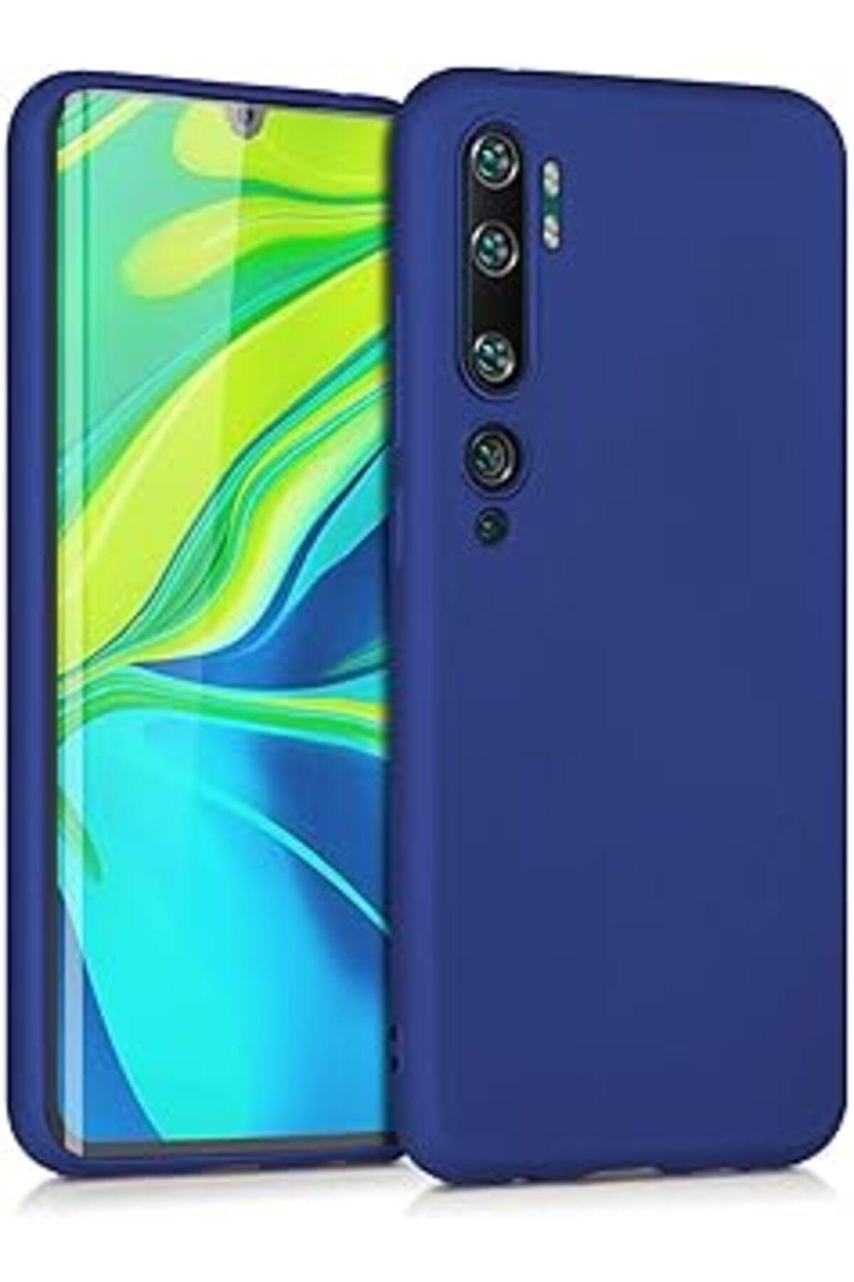 Karachil Microsonic Matte Silicone Xiaomi Mi Note 10 Için Kılıf Lacivert [Mi Note 10 Ile Uyumlu Kılıf - Laci