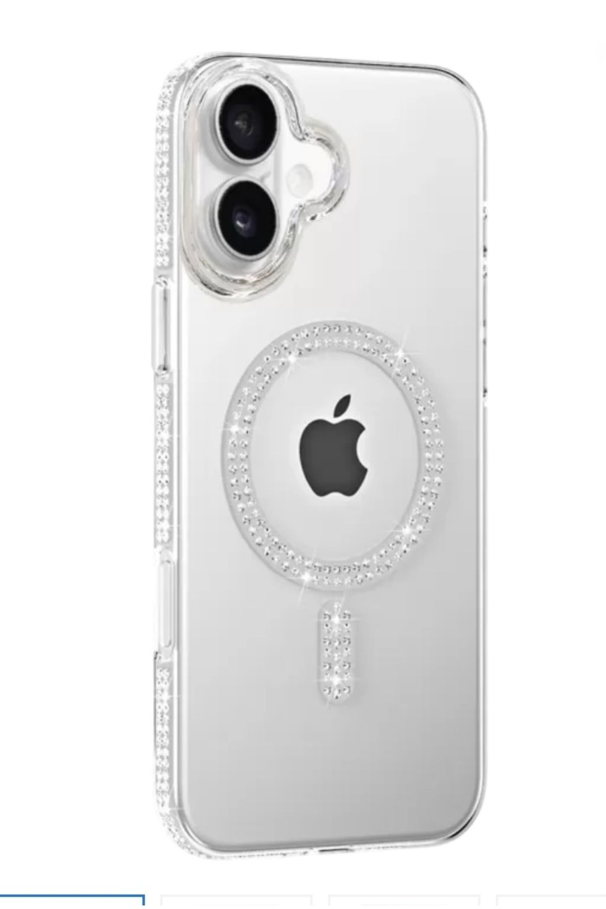 AYKAN Apple İPhone 16 Move Taşlı Magsafe kapak-Naturel Grey