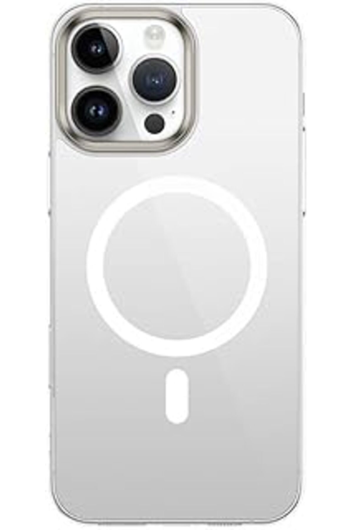 Karachil Zore Apple İle Uyumlu Iphone 16 Pro Kılıf Magsafe Şarj Özellikli Şeffaf Cam Arka Yüzey Zore G-Glass