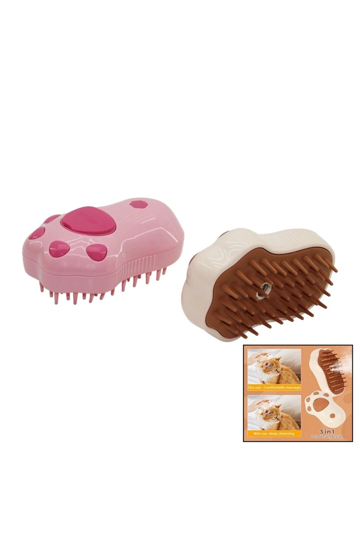 shopwave PATİ ŞEKİL- USB ŞARJLIBUHARLI=SU HAZNELİKEDİ- KÖPEK- EVCİL HAYVAN YIKAMAFIRÇASI (5047)