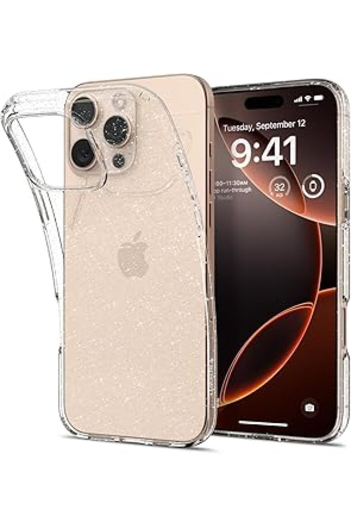 Pazarcan Iphone 16 Pro Max Kılıf Liquid Crystal Glitter Crystal Quartz - Acs07985