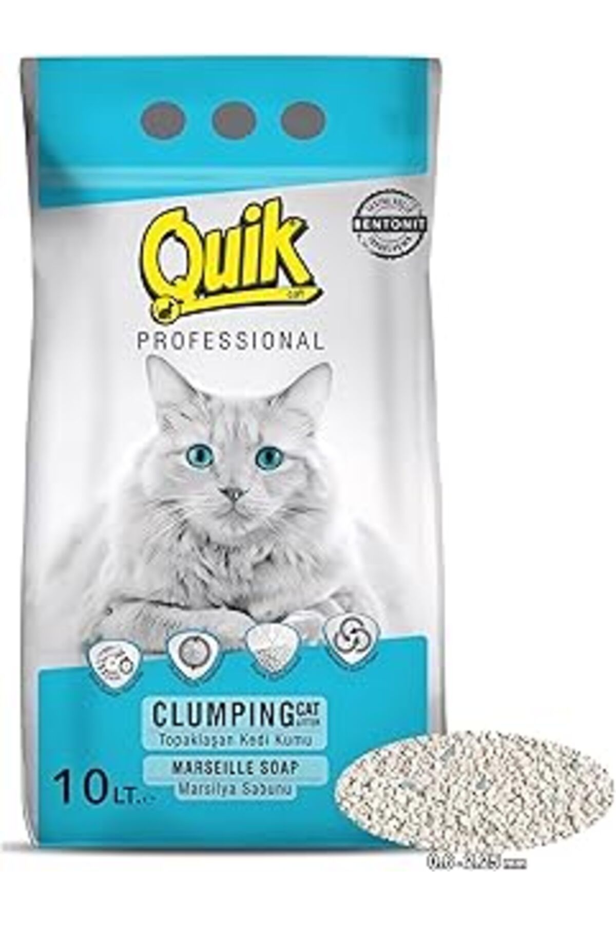 Karachil Quik Marsilya Sabunu Kokulu Bentonit İnce Kedi Kumu 10 Litre