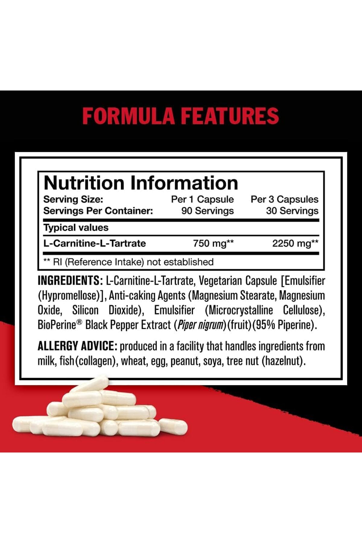 MUTANT L-Carnitine, 90 Caps, 30/90 Servings- Trendyol