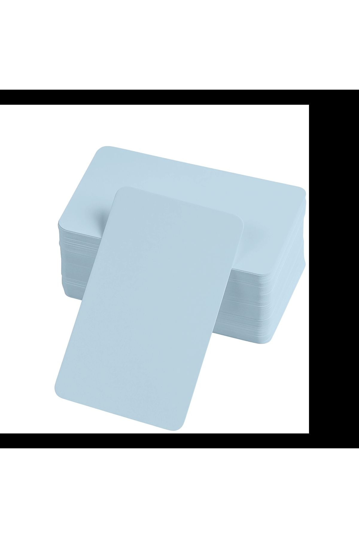 PRATİKOBA Boş Kelime Kartları 5x8 cm - 50 Adet Oval Kenarlı | Tabu & Not Kartları - Mavi Hediyelik