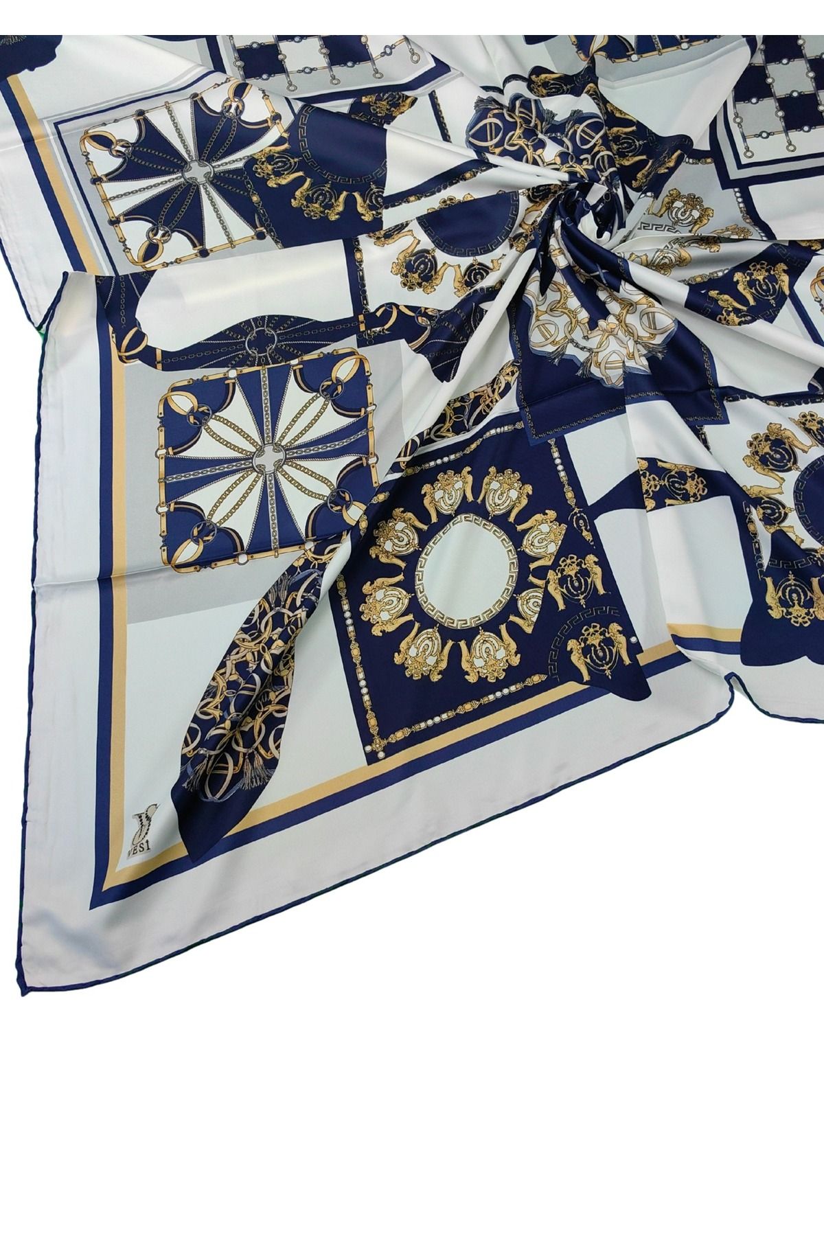 mim eşarp VESİ Eşarp Desenli Sport Twill Eşarp 120x120 cm