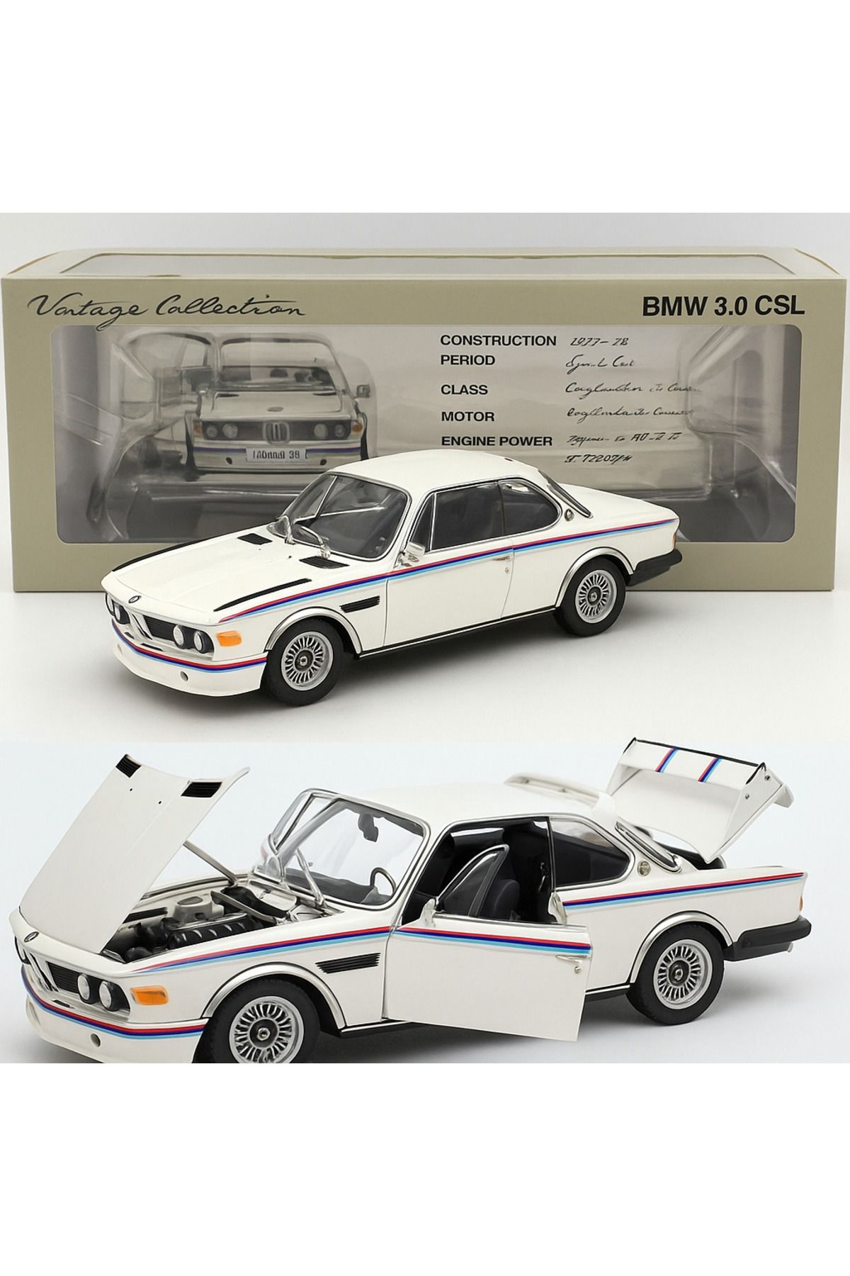 Minichamps BMW 3.0 CSL 1973 -1:18 Ölçekli Diecast Model Araba | Sınırlı Üretim