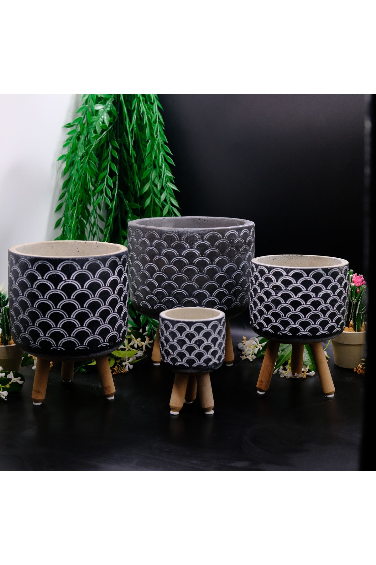 BGGdekor Midye Desenli dekoratif BETON SAKSI