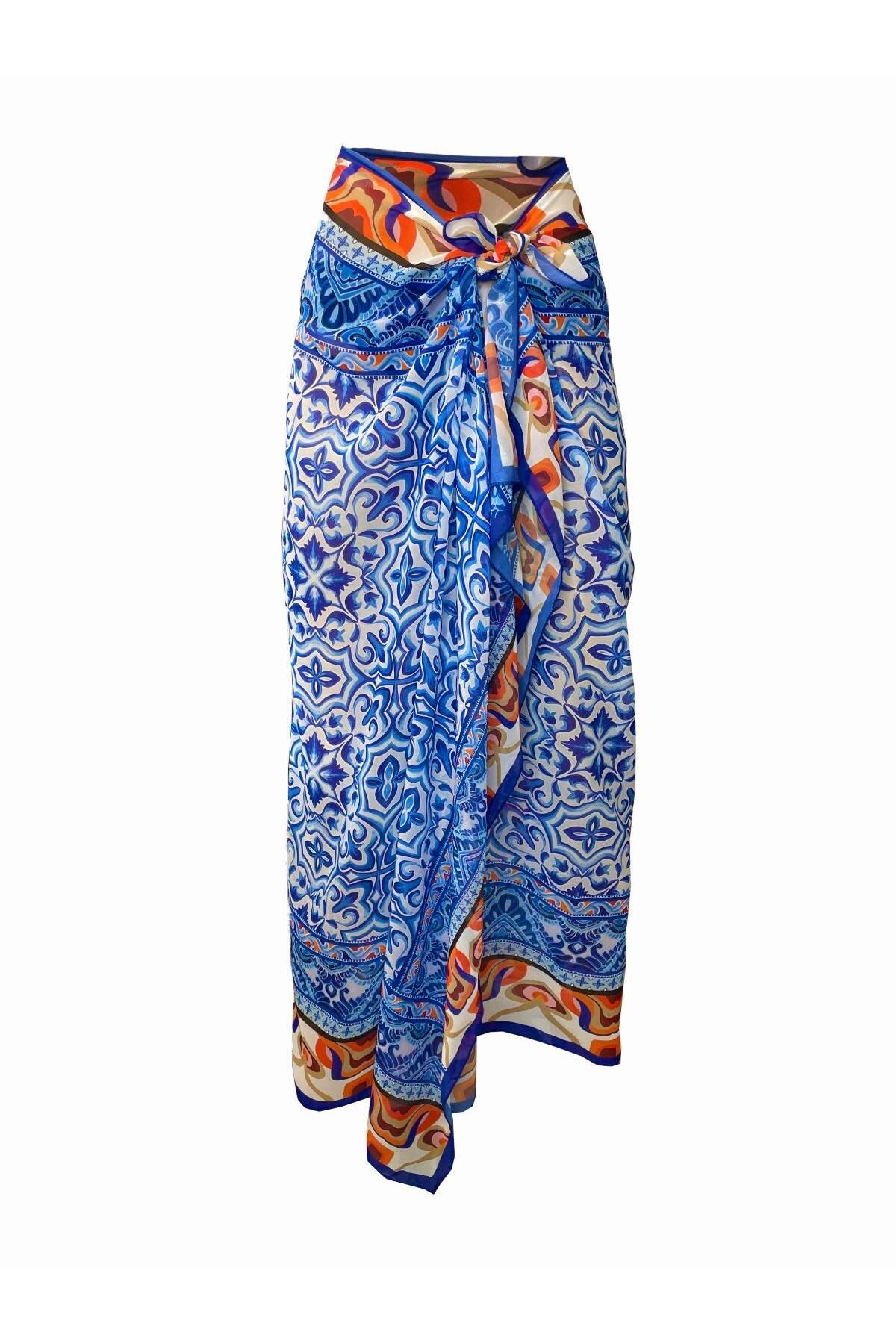 Bolder CURVE PAREO Çini Blue&Oranj (büyük beden)