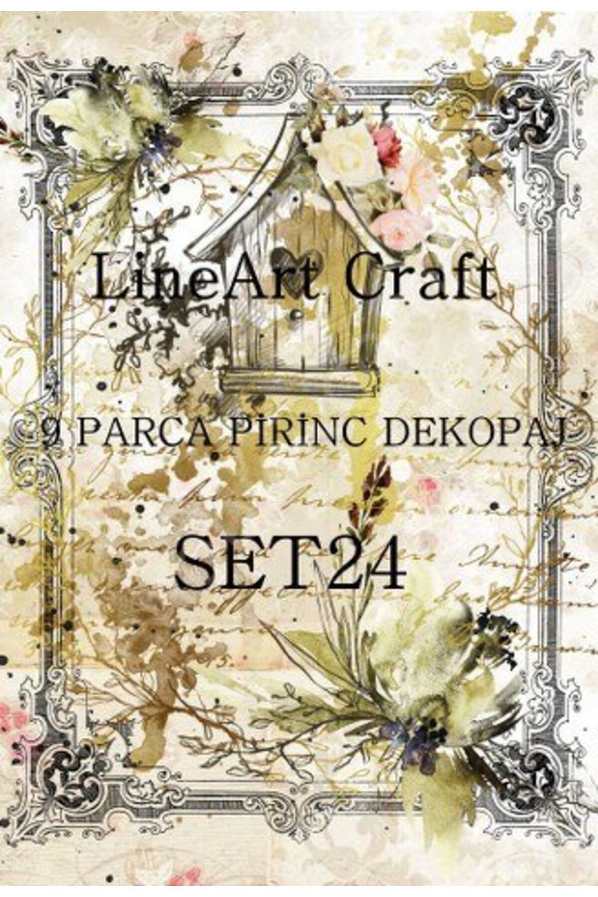 ehobici Lineart Pirinç Dekopaj Kağıdı 9 Parça Set-024