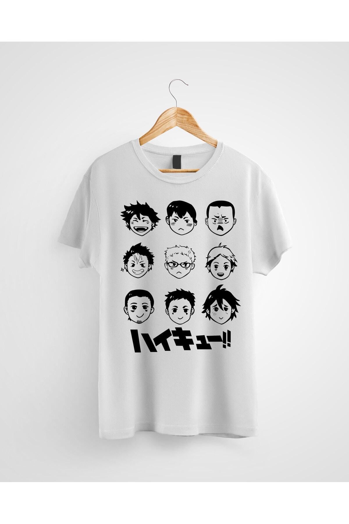 Miba Store Haikyuu Anime Kei Tsukishima, Kotaro Bokuto Tetsuro Kuroo Keiji Akaashi Voleybol Baskılı Tişört