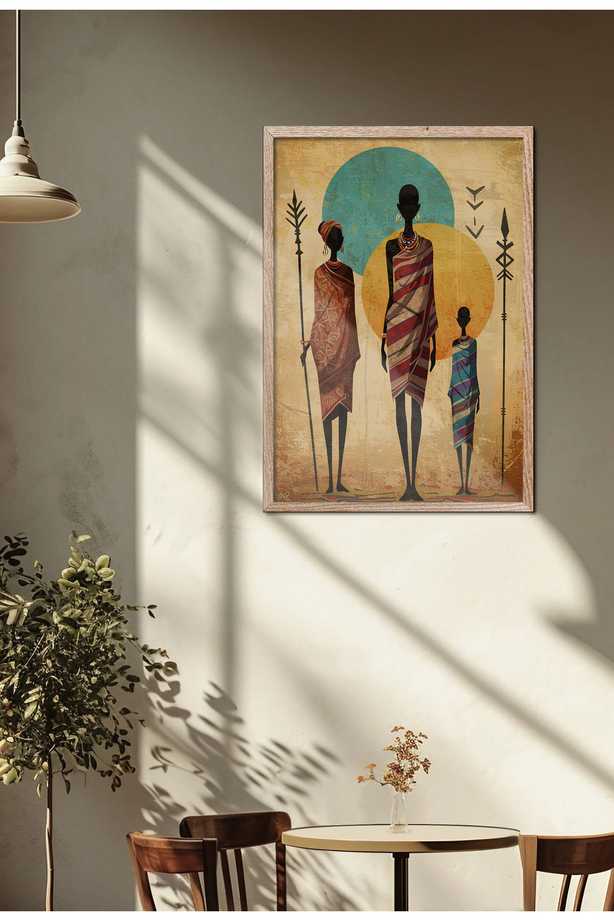 sames decoration Afrika kültüründen esinlenilmiş dijital sanat eseri - tekli tablo