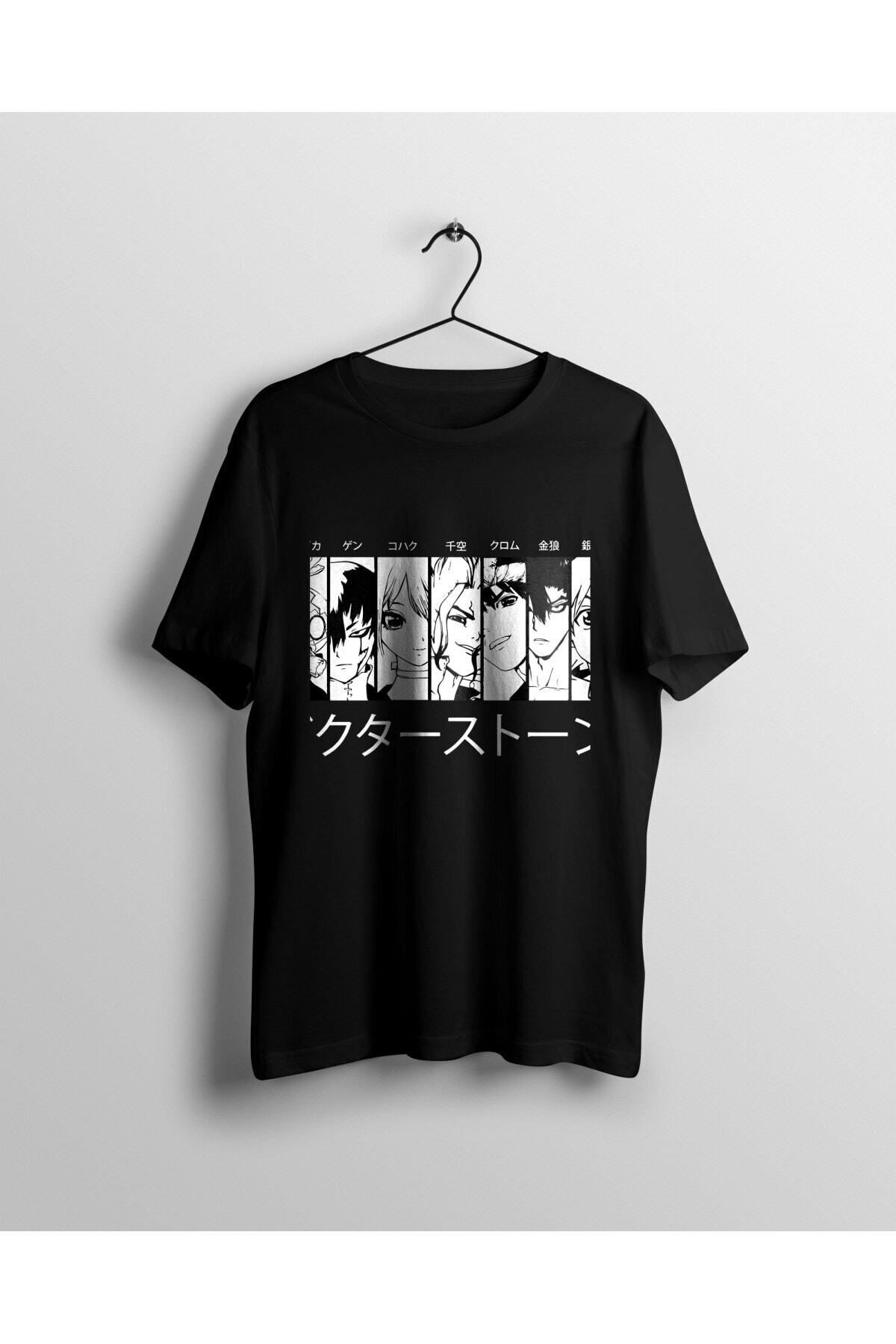 Miba Store Dr Stone Suika Gen Kohaku Senku Chrome Kinro Ginro Manga Style Anime Baskılı Tişört
