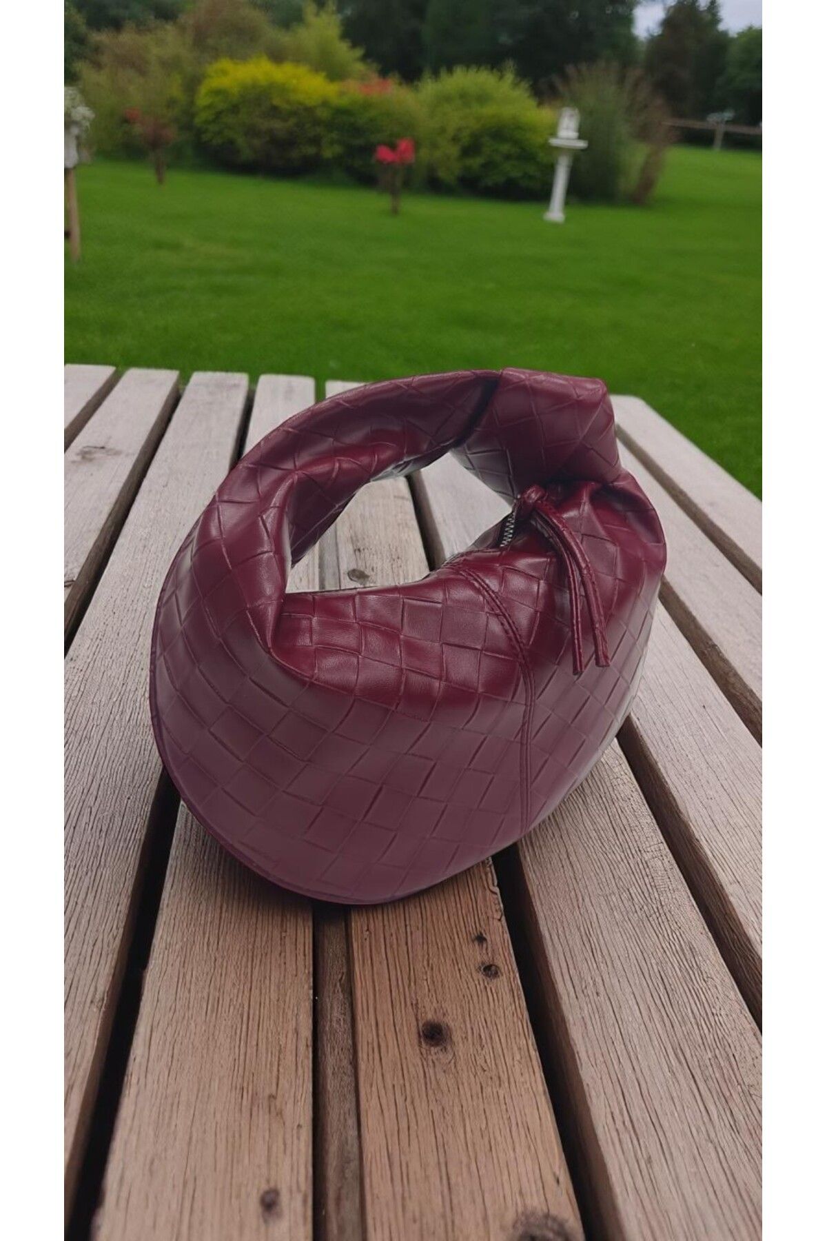 TUBAG SHOP DESENLİ DERİ DÜĞÜM DETAYLI KADIN EL ÇANTASI