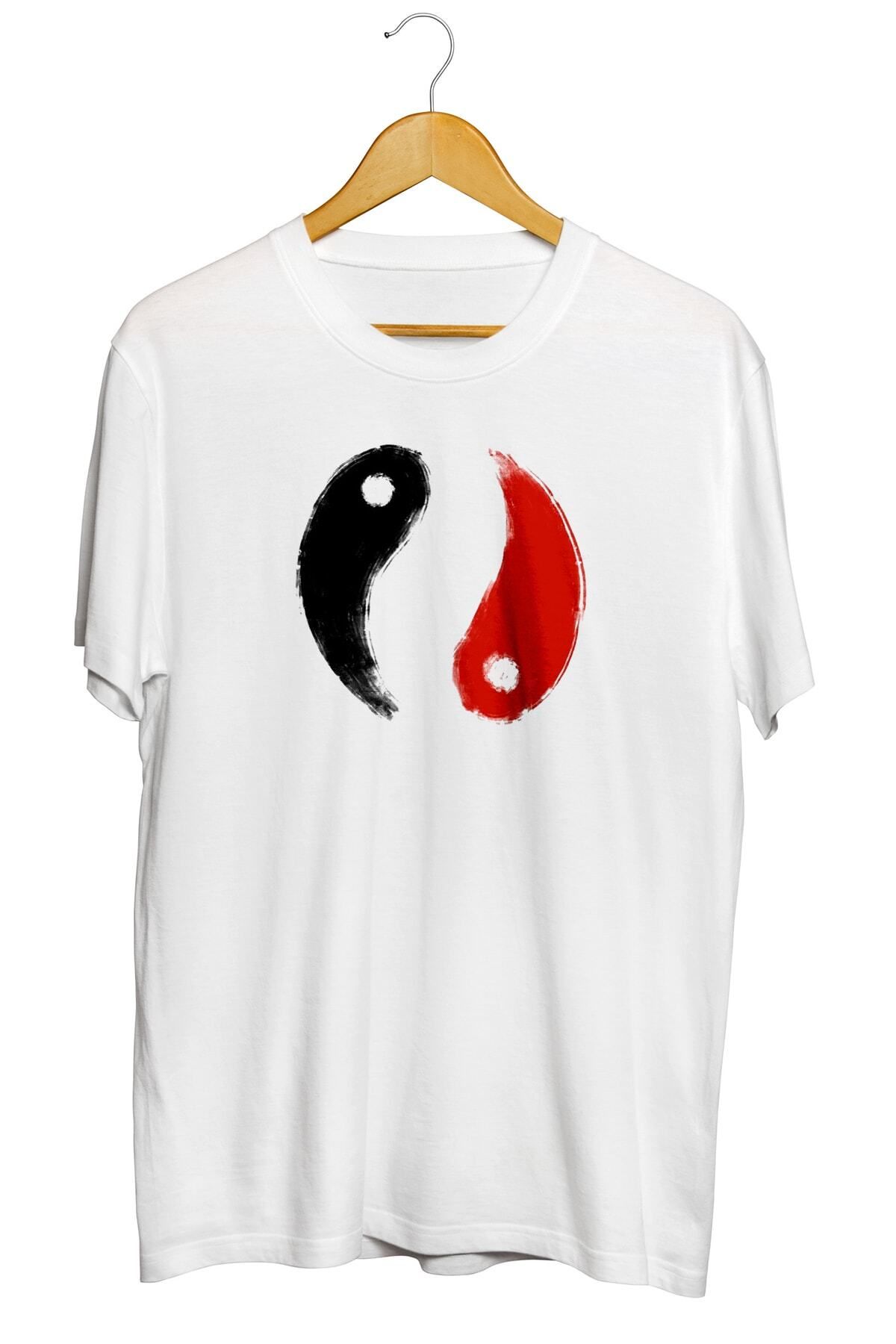 Miba Store Minimalism Koi Yin Yang Baskılı Unisex Tişört
