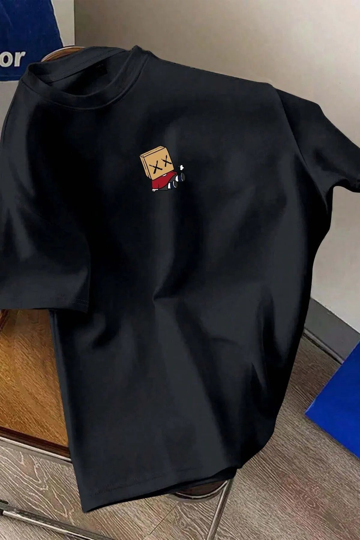 Hunors Sportswear & Company Unisex Kadın/Erkek Oversize Baskılı Pamuklu Bisiklet Yaka Kısa Kollu T-shirt