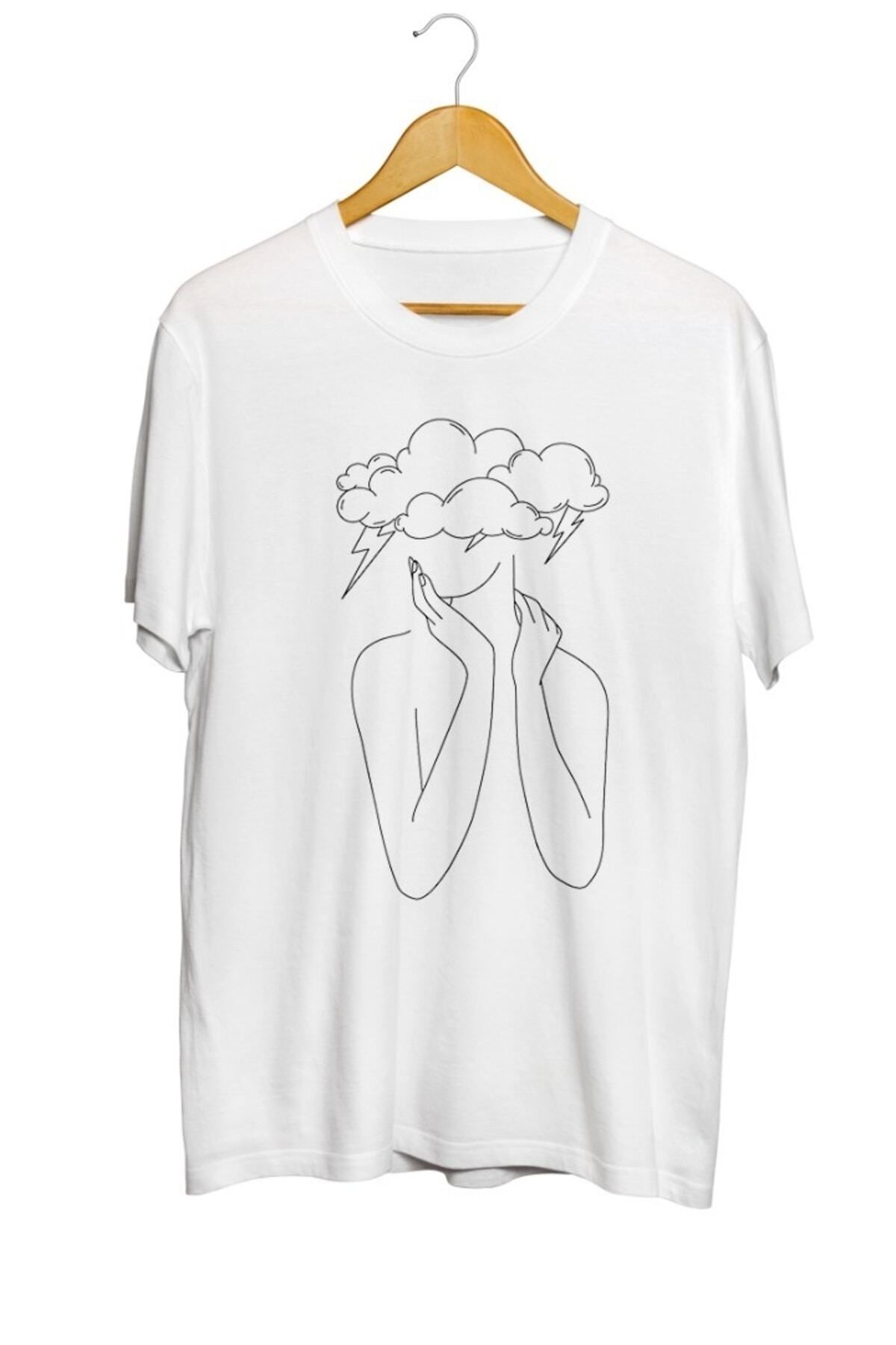 Miba Store Kadın Şimşek Baskılı Unisex Tişört