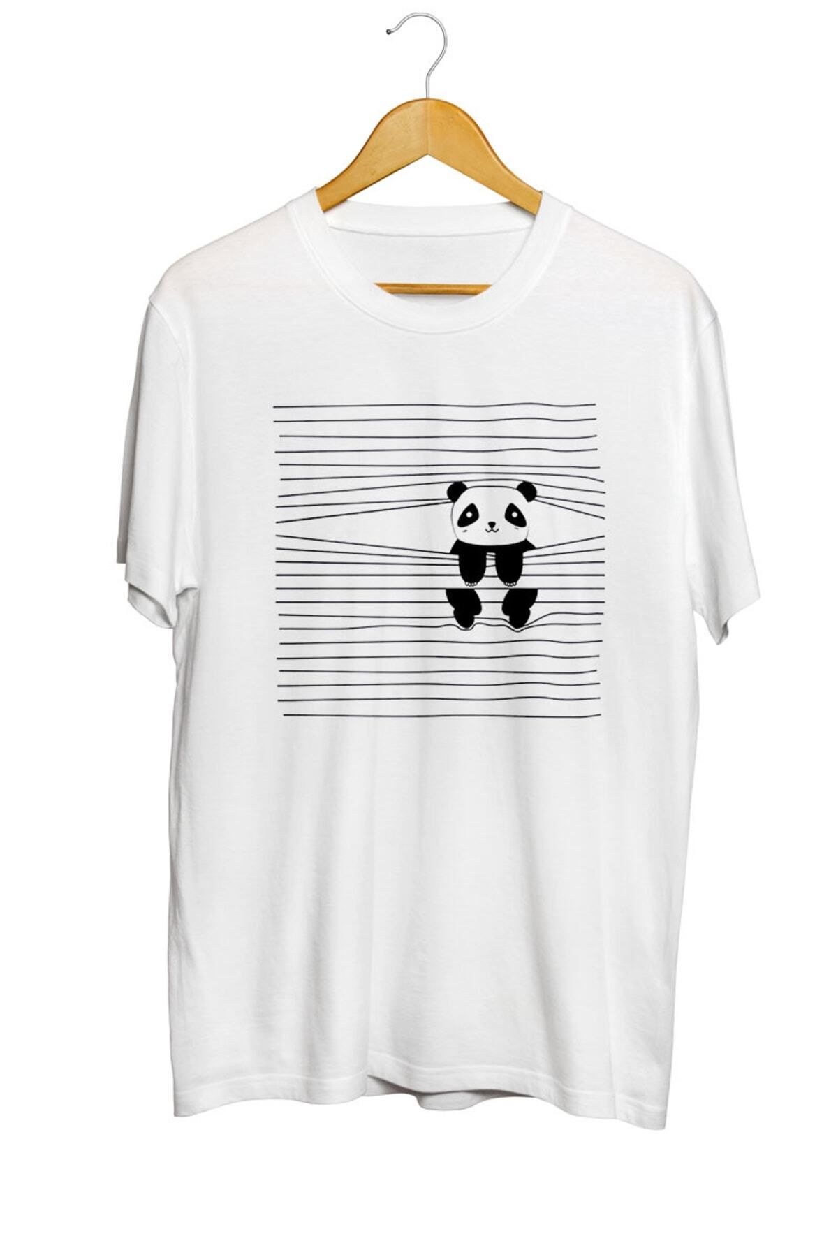 Miba Store Peeping Panda Baskılı Tişört