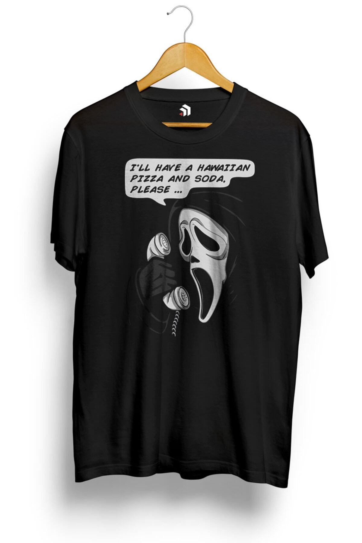 Miba Store Pizza And Soda - Ghostface Baskılı Tişört