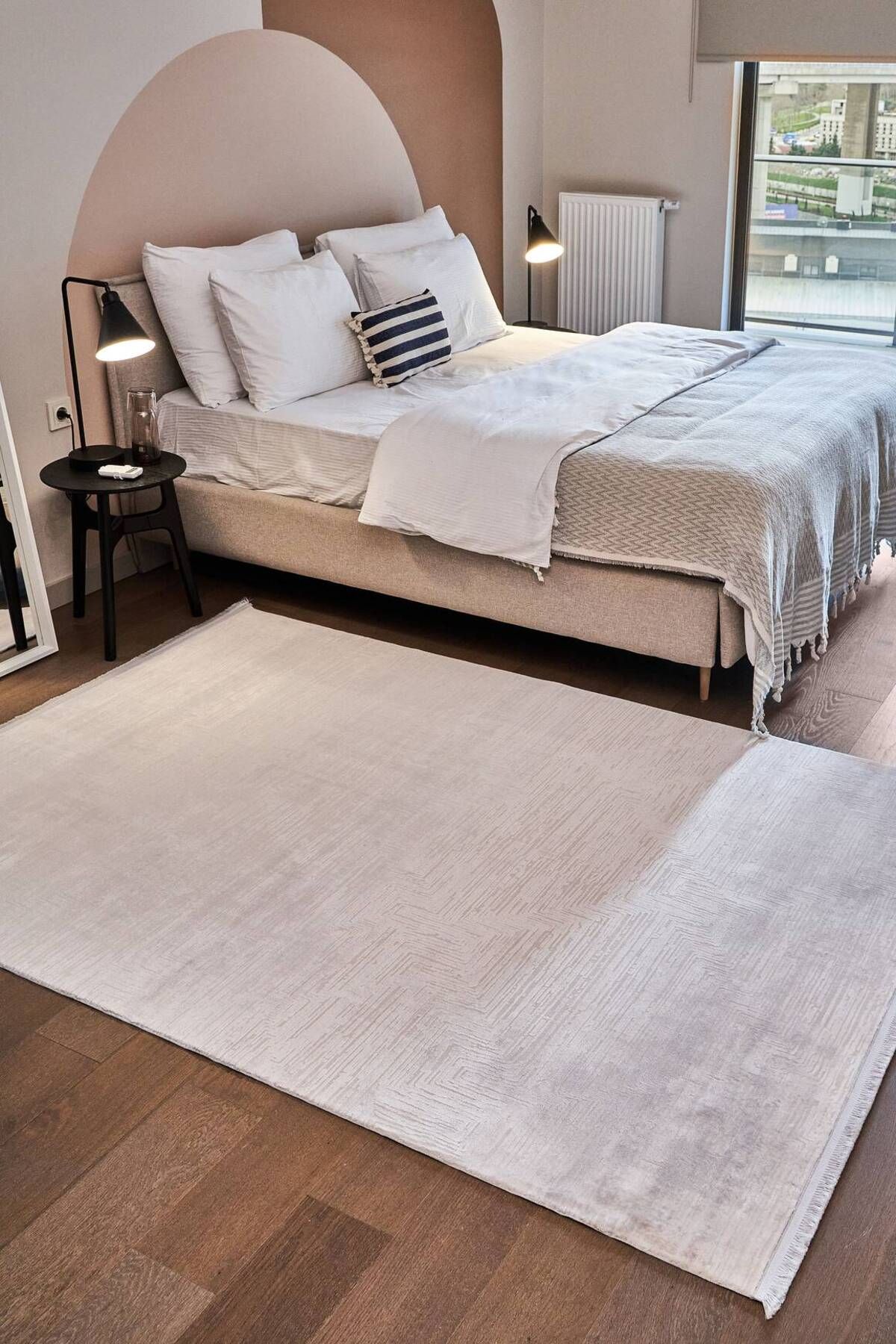 akbel halı & yatak exclusive home design Calista 1751 Gri - Viskon Dokuma Halı | Modern Salon Halısı