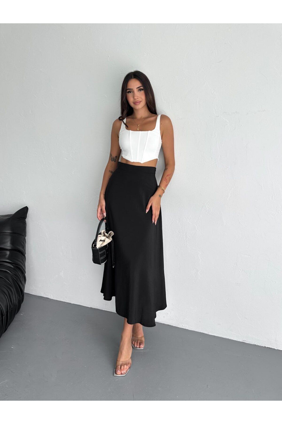 ebru akten butik İnce Pileli Etek