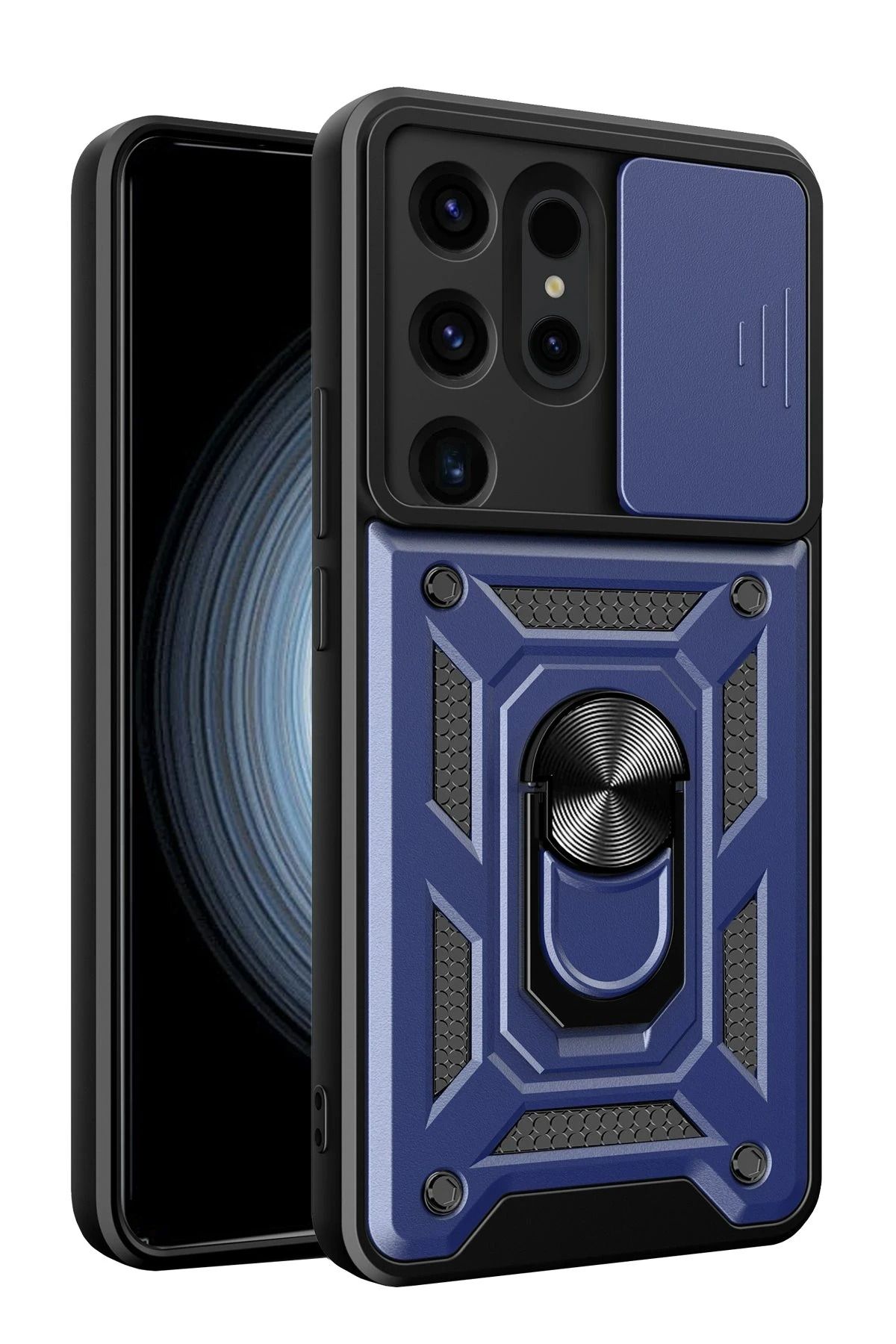 NANOSPACE Samsung Galaxy S24 Ultra İle Uyumlu Kılıf Pars Lens Yüzüklü Silikon