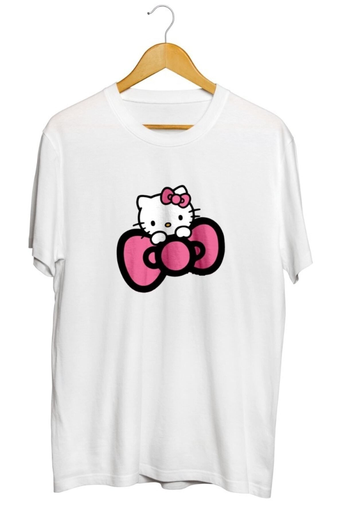 Miba Store Hello Kitty Kurdela Baskılı Unisex Tişört