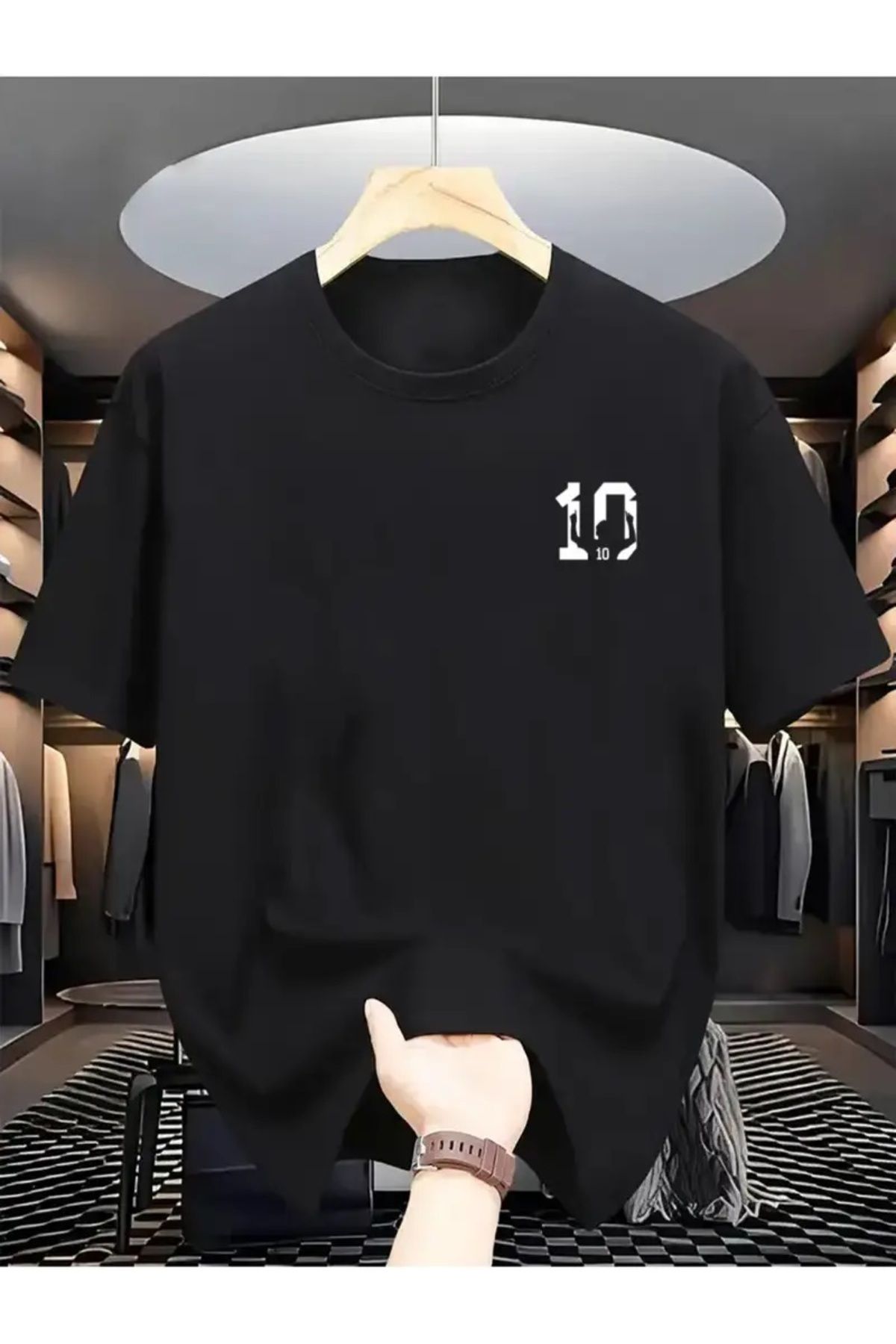 Hunors Sportswear & Company Unisex Kadın/Erkek Oversize Baskılı Pamuklu Bisiklet Yaka Kısa Kollu SİYAH T-shirt