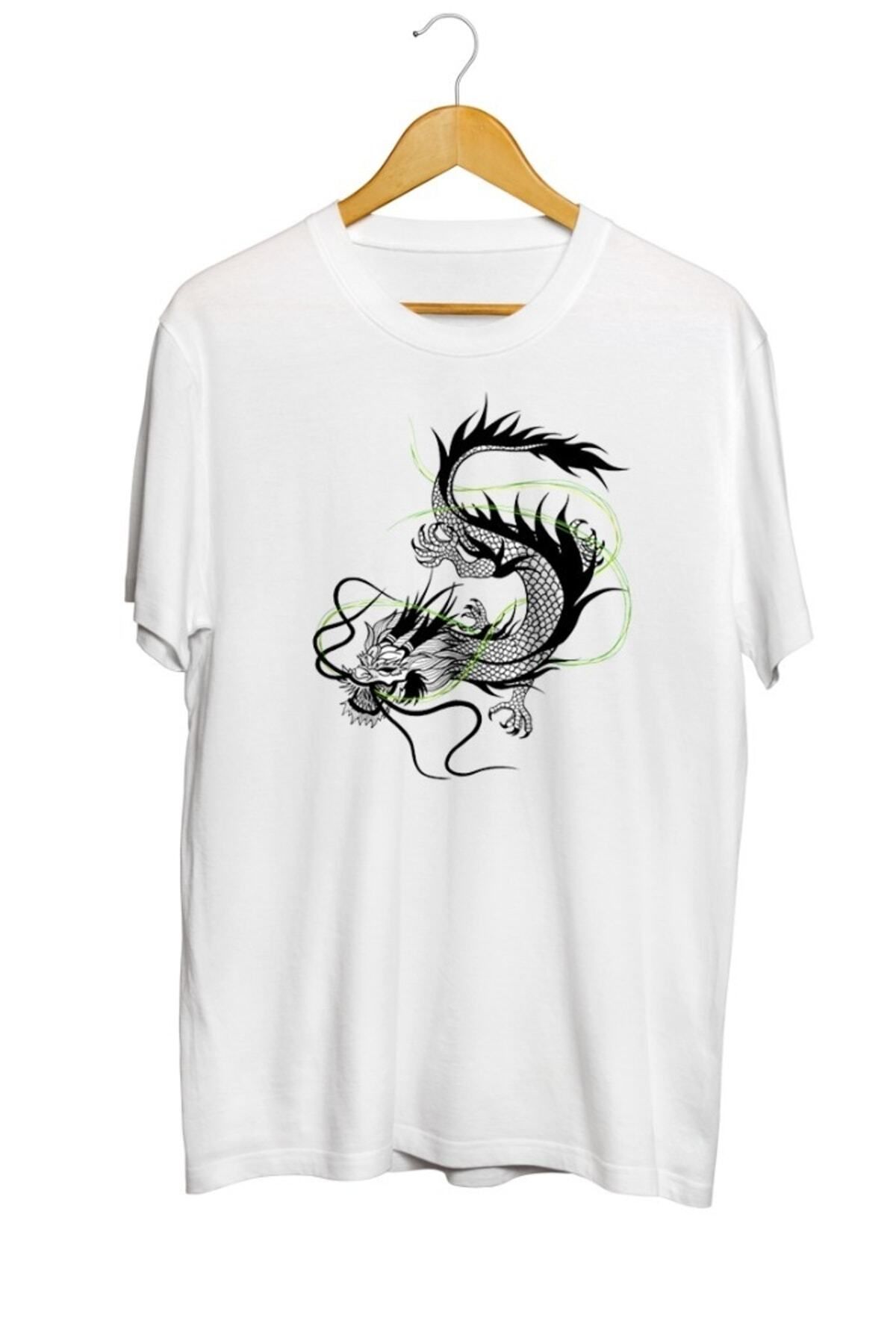 Miba Store Lucky Dragon Ejderha Baskılı Unisex Tişört