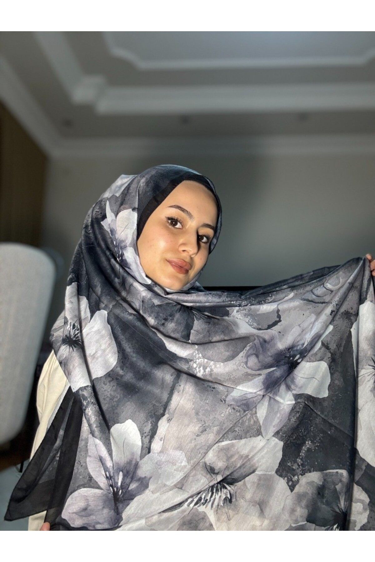 YALENA SCARF Soft Pamuk Şal-Lotus Desen