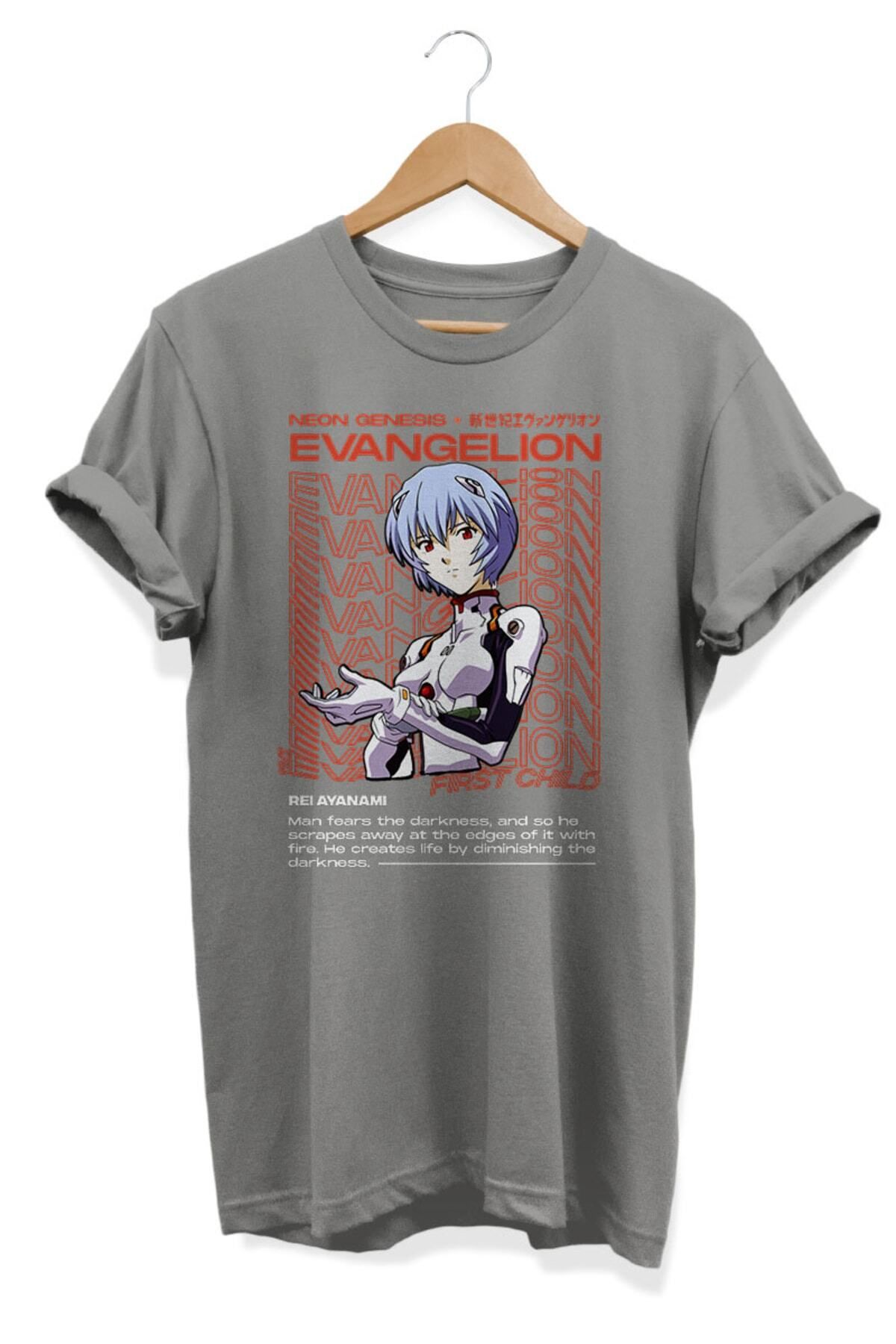 Miba Store Rei Ayanami Evangelion Aesthetic Anime Baskılı Oversize Tişört