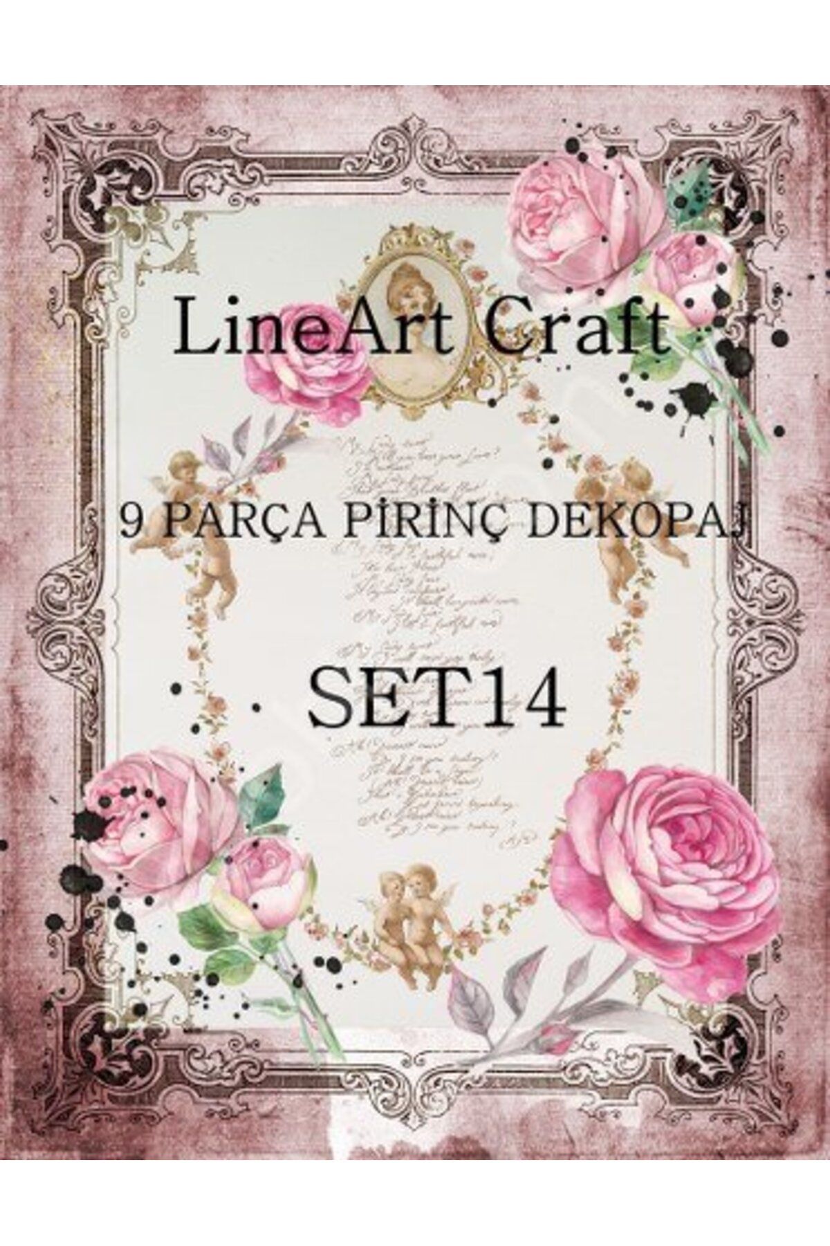 ehobici Lineart Pirinç Dekopaj Kağıdı 9 Parça Set-014