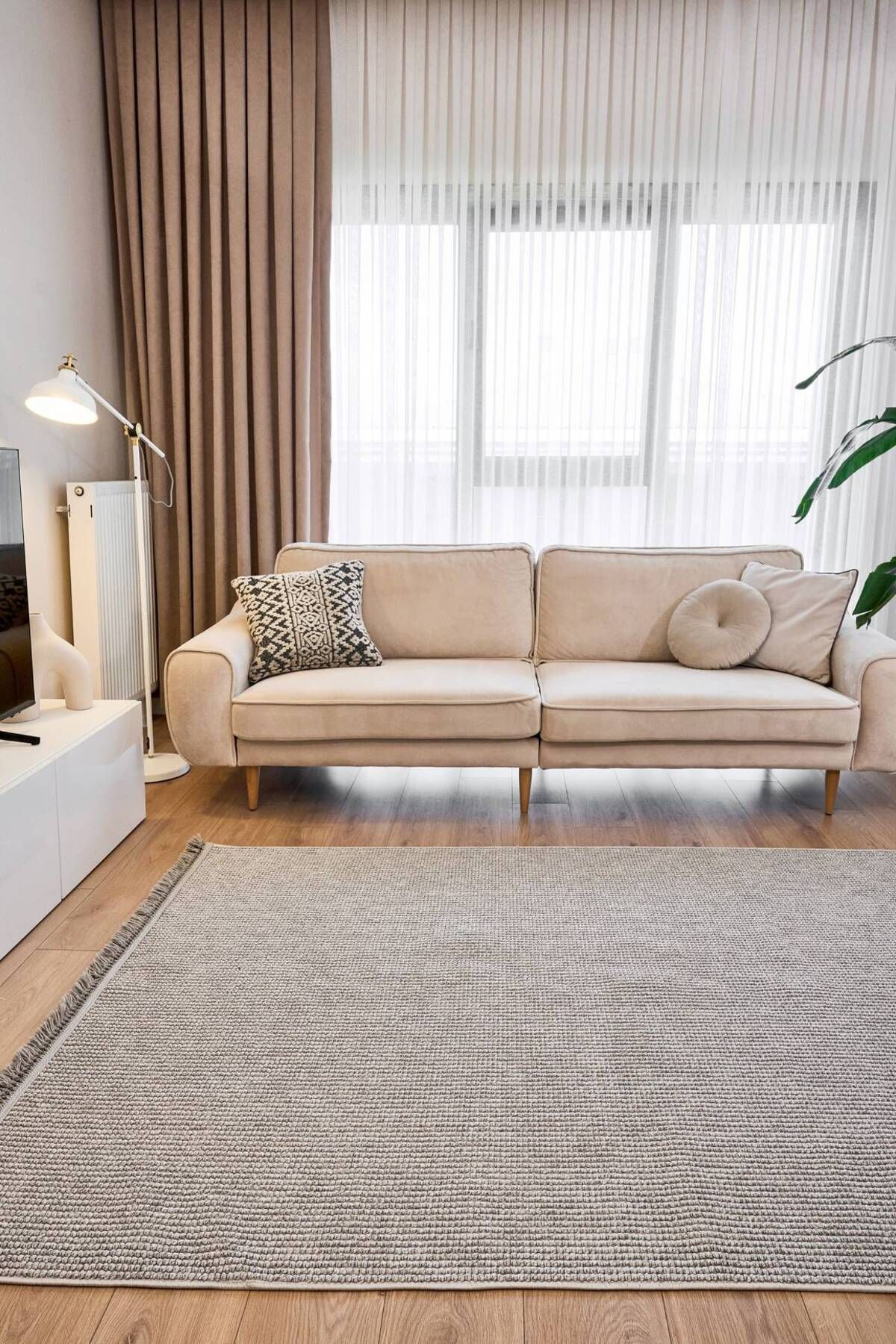 akbel halı & yatak exclusive home design Havana 8596 Gri - Polyester Dokuma Halı | Modern Salon Halısı