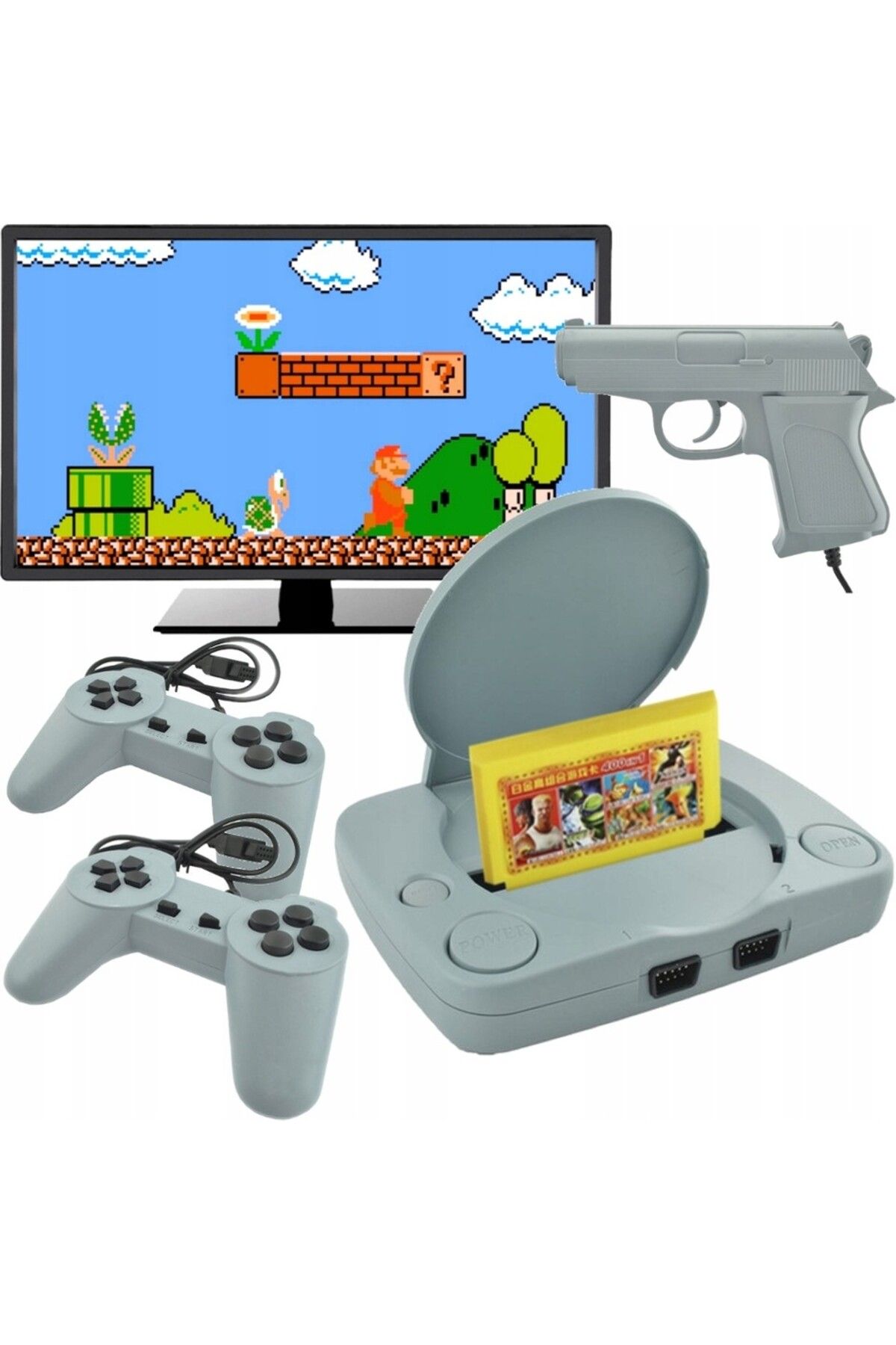 Teknotopia Retro Atari Super 8 Bit Atari Oyun Konsolu 900 Adet Oyun 2 Kol 1 Tabanca Super Mario Retro Game