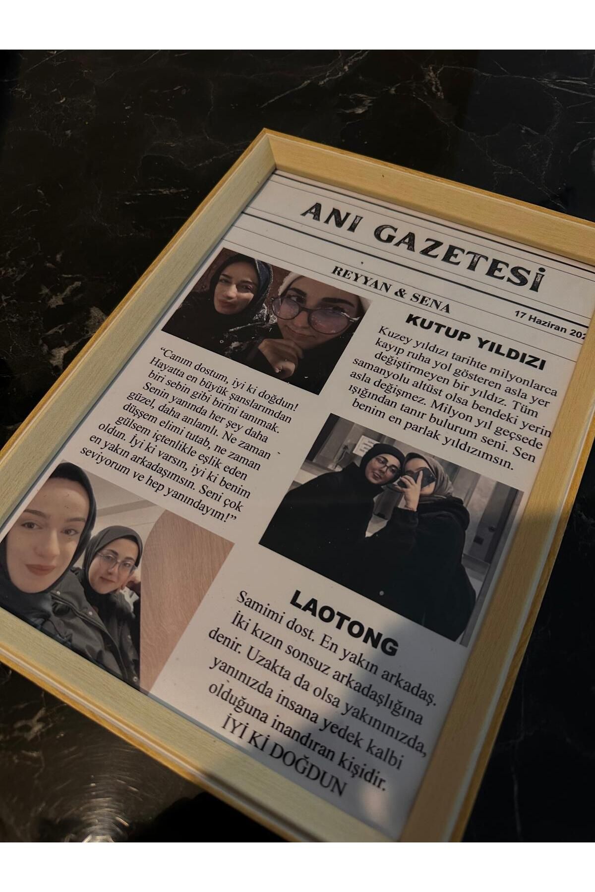 imzatasarım Kişiye Özel Anı Gazetesi, Sözler ve Fotoğraf ile Tasarlanmış Eşsiz Poster (A4 boyutunda-ÇERÇEVESİZ)
