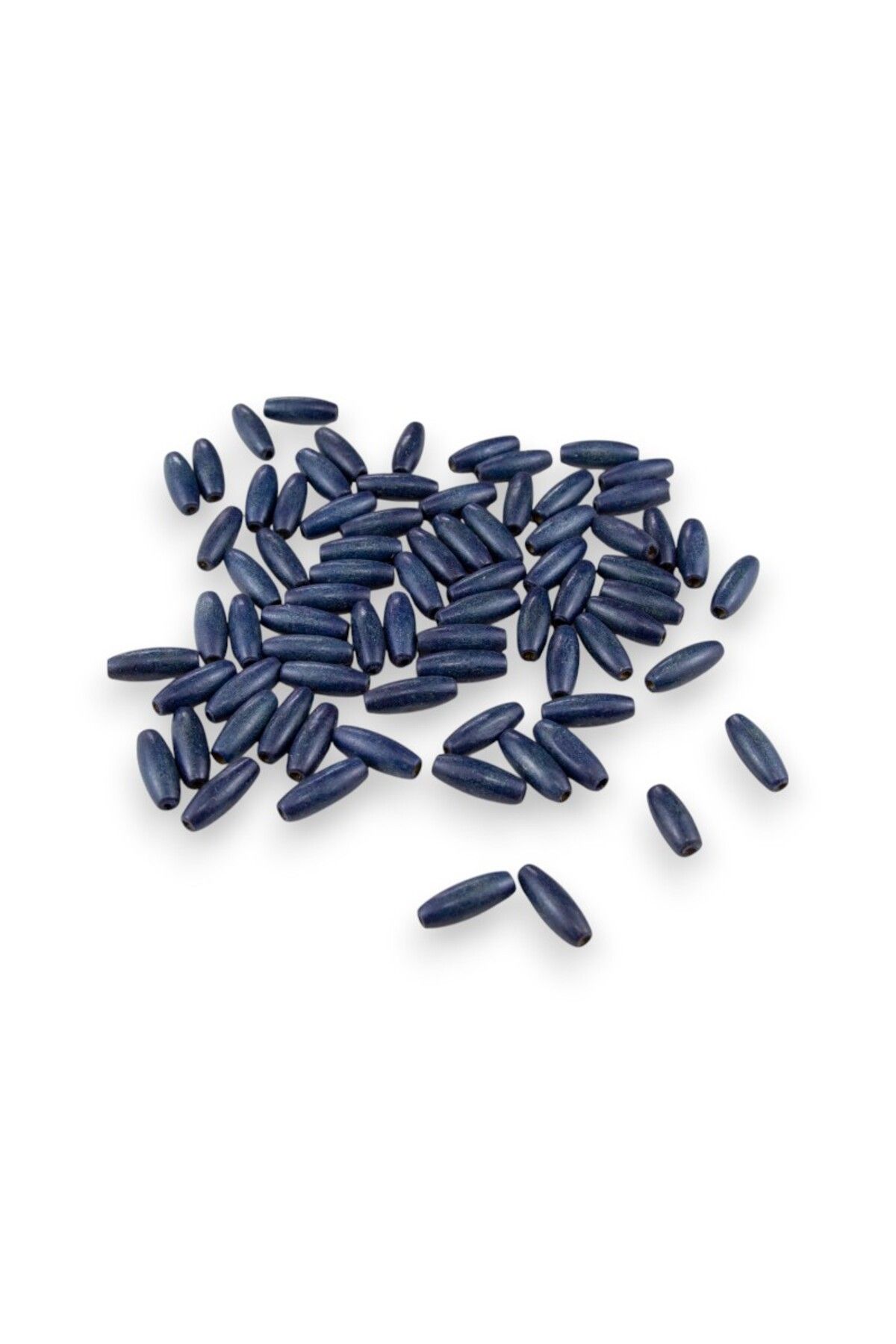 Serhat Aksesuar ve El İşçilik 12 mm Arpa Lacivert (22X6 MM) Ahşap Boncuk 35 gr (100 ADET)