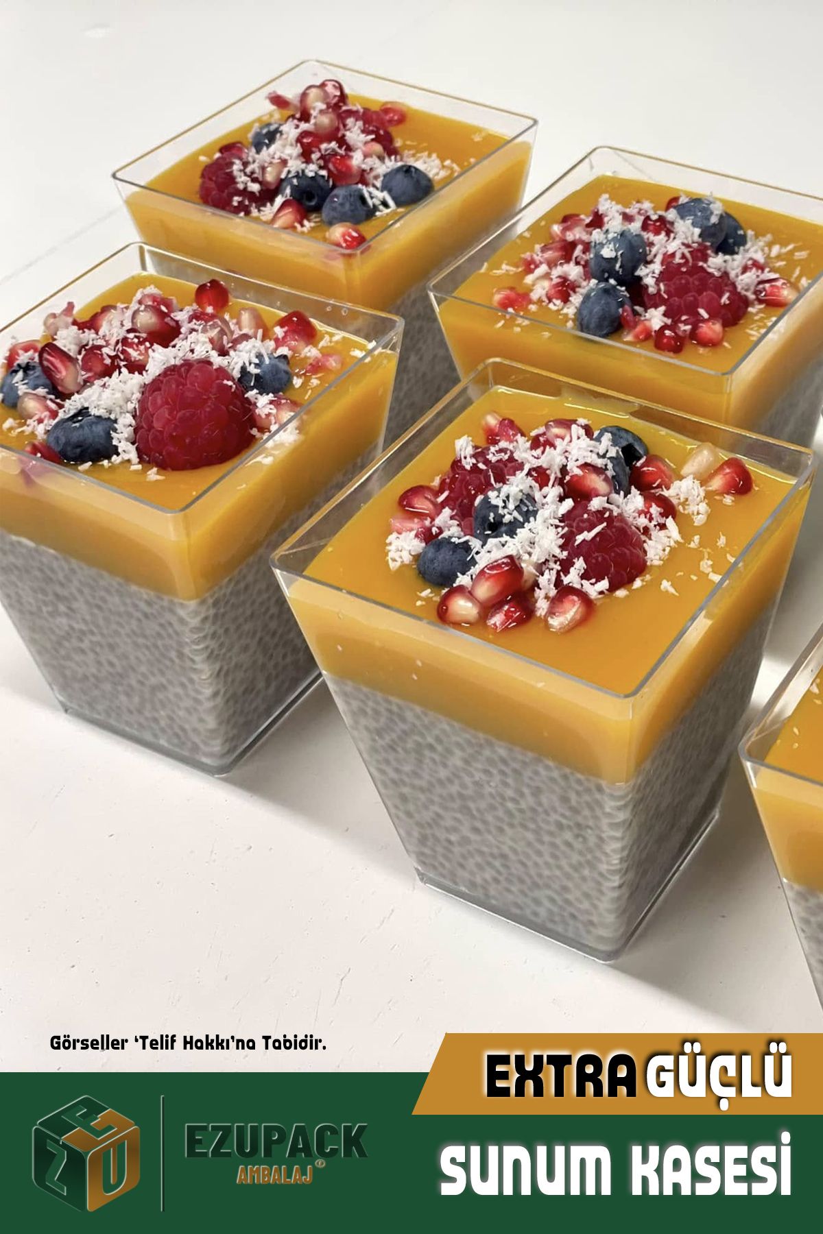 ASTOR AMBALAJ Kübik Prizma Mika Kase Plastik Şeffaf Kapaksız Sunum Kabı 200 Cc 10 Adet Tatlı & Meze Ve Salata Kap
