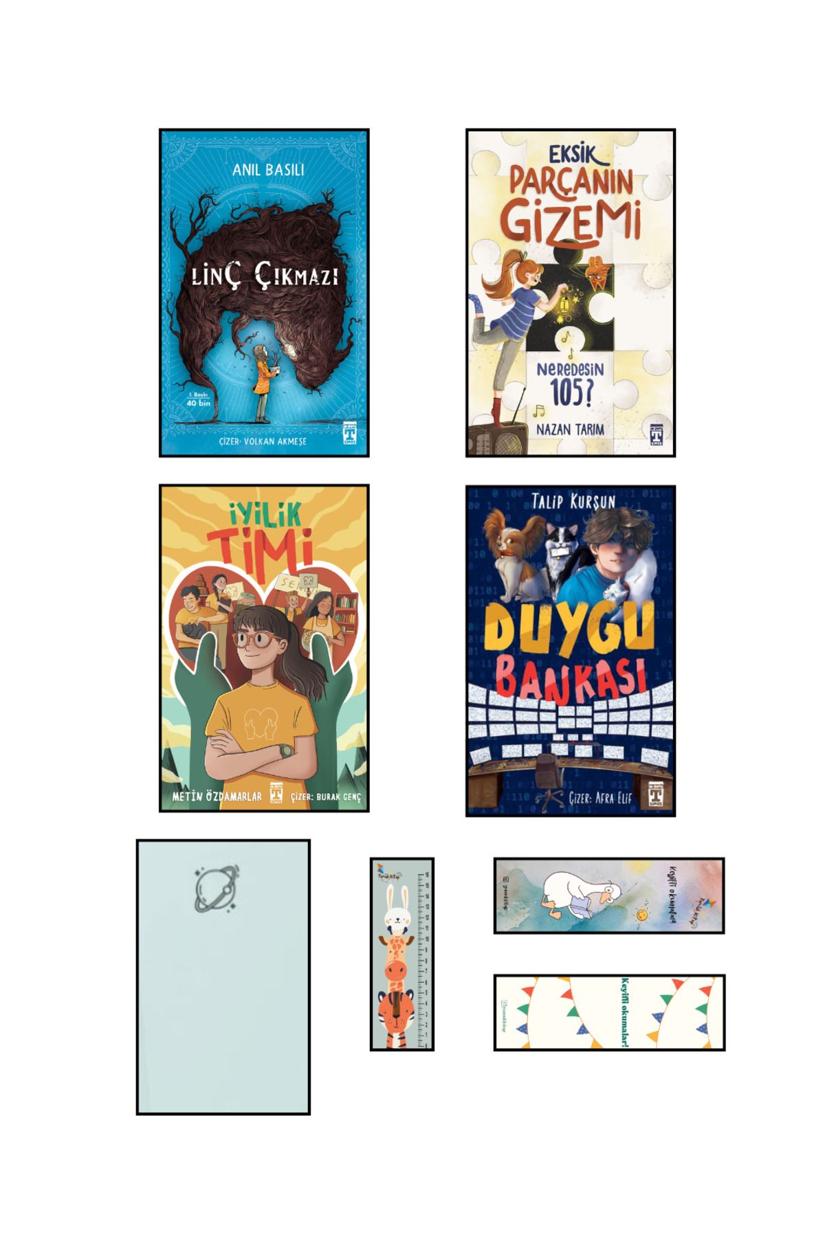 Timaş Yayınları 5. 6. Sınıf Okuma Seti 4 Kitap - İyilik Timi/Eksik Parça/Duygu Bankası/Linç Çıkmazı