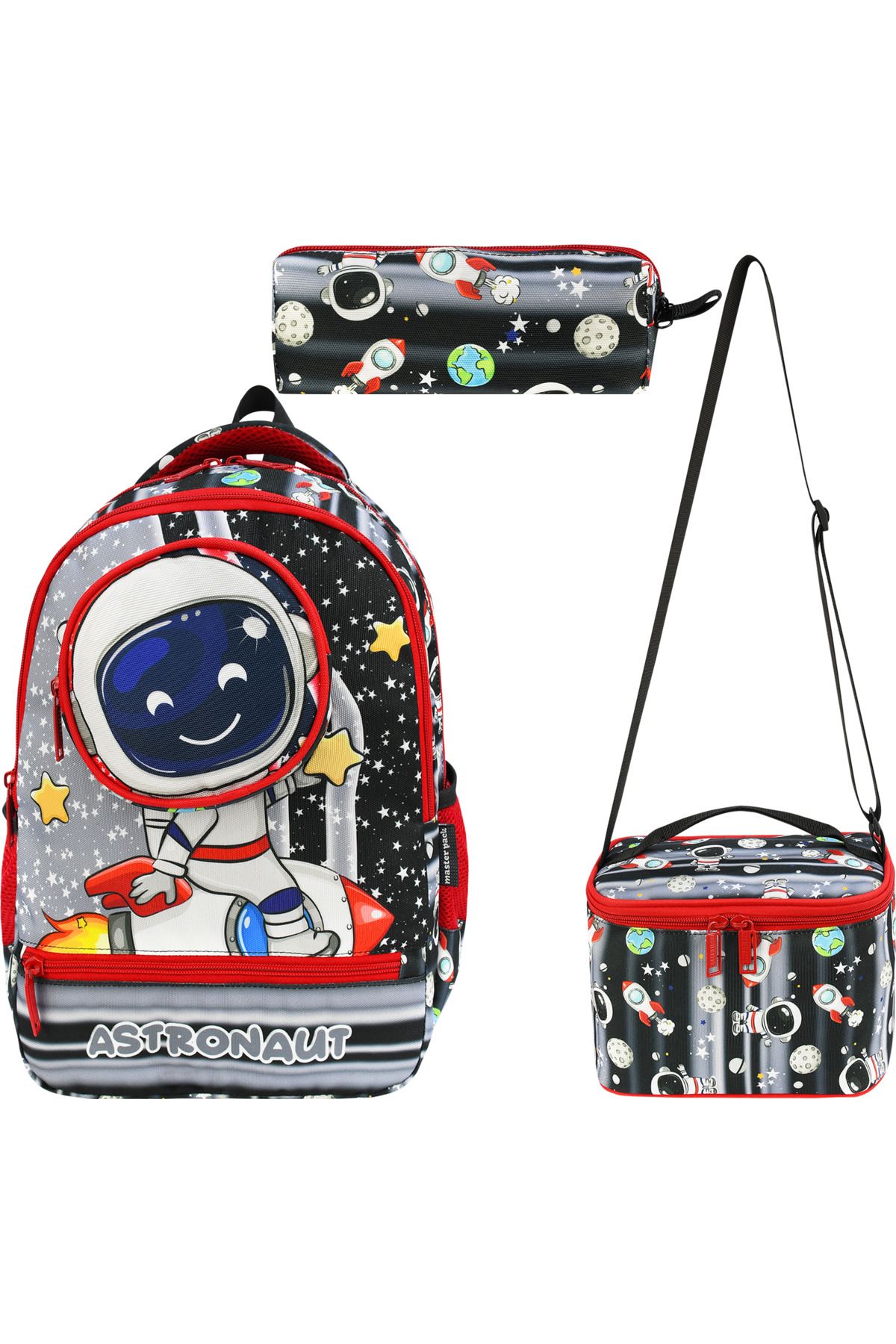 QL ACCESSORY Astronot Lisanslı Termal Beslenmeli İlk Okul Çantası seti