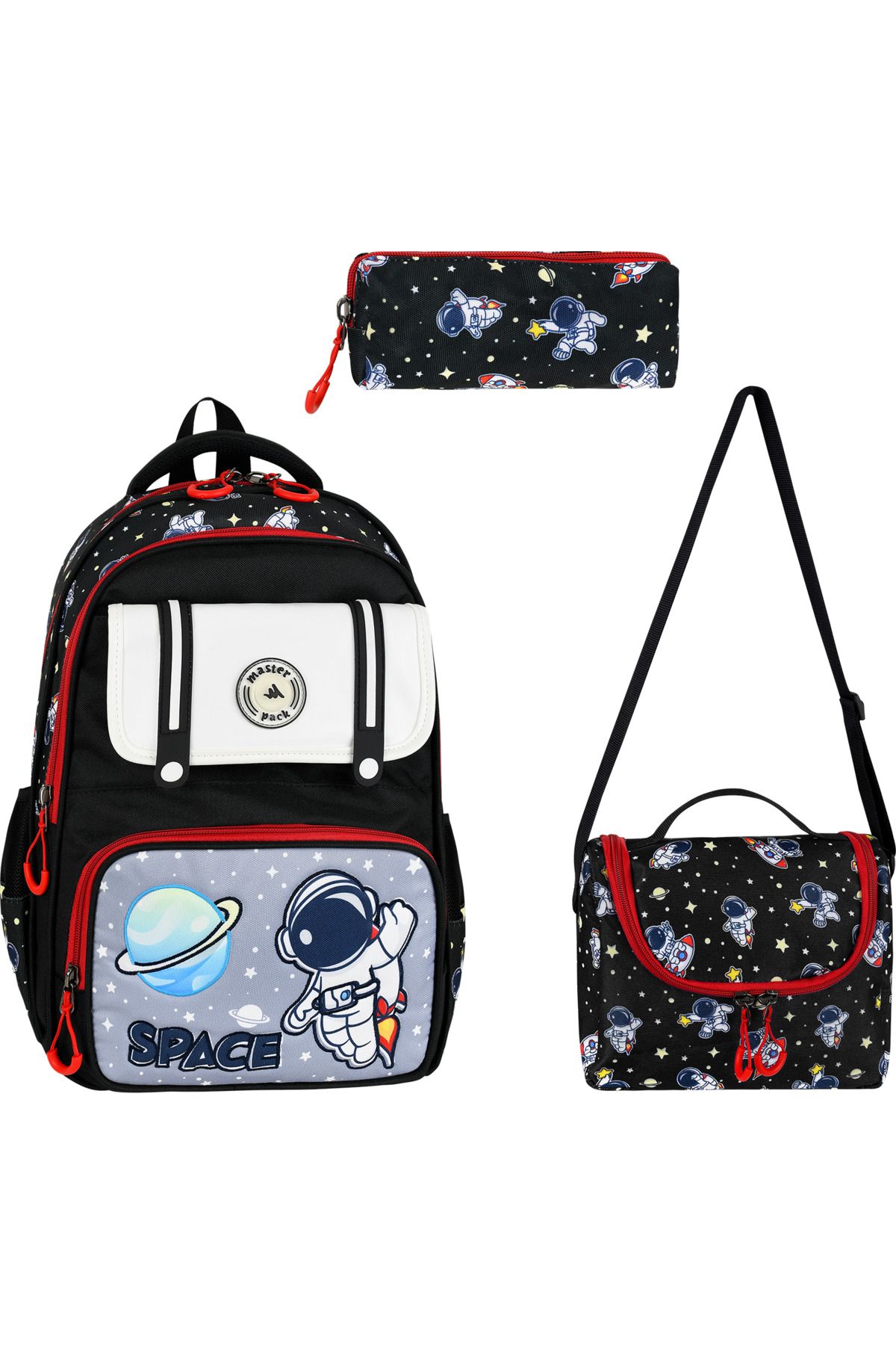 QL ACCESSORY Astronot Kore Tarzı Lisanslı Termal Beslenmeli İlk Okul Çantası seti