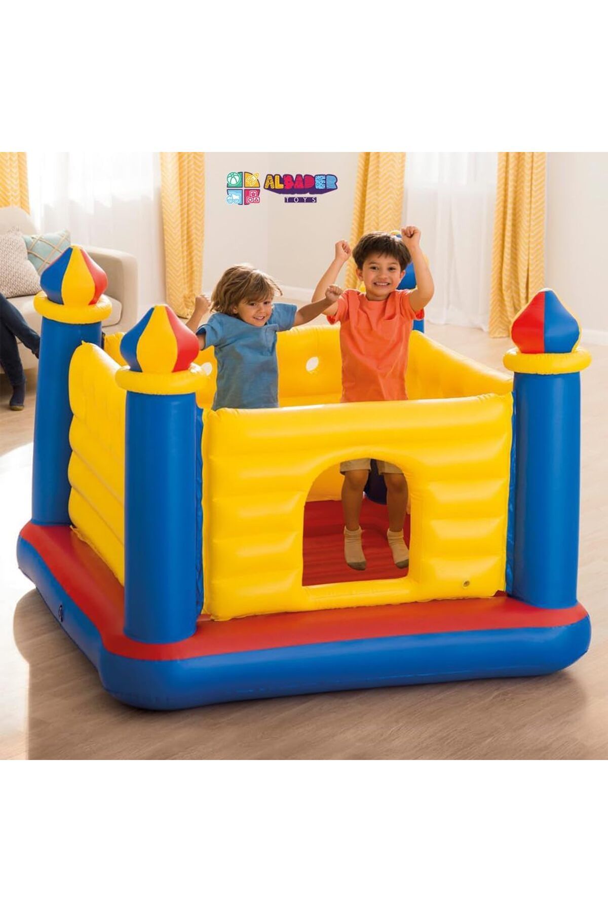 ALBADER-Inflatable Castle - Yellow Inflatable Bouncer, Kids Castle Party Bounce House For Kids 7