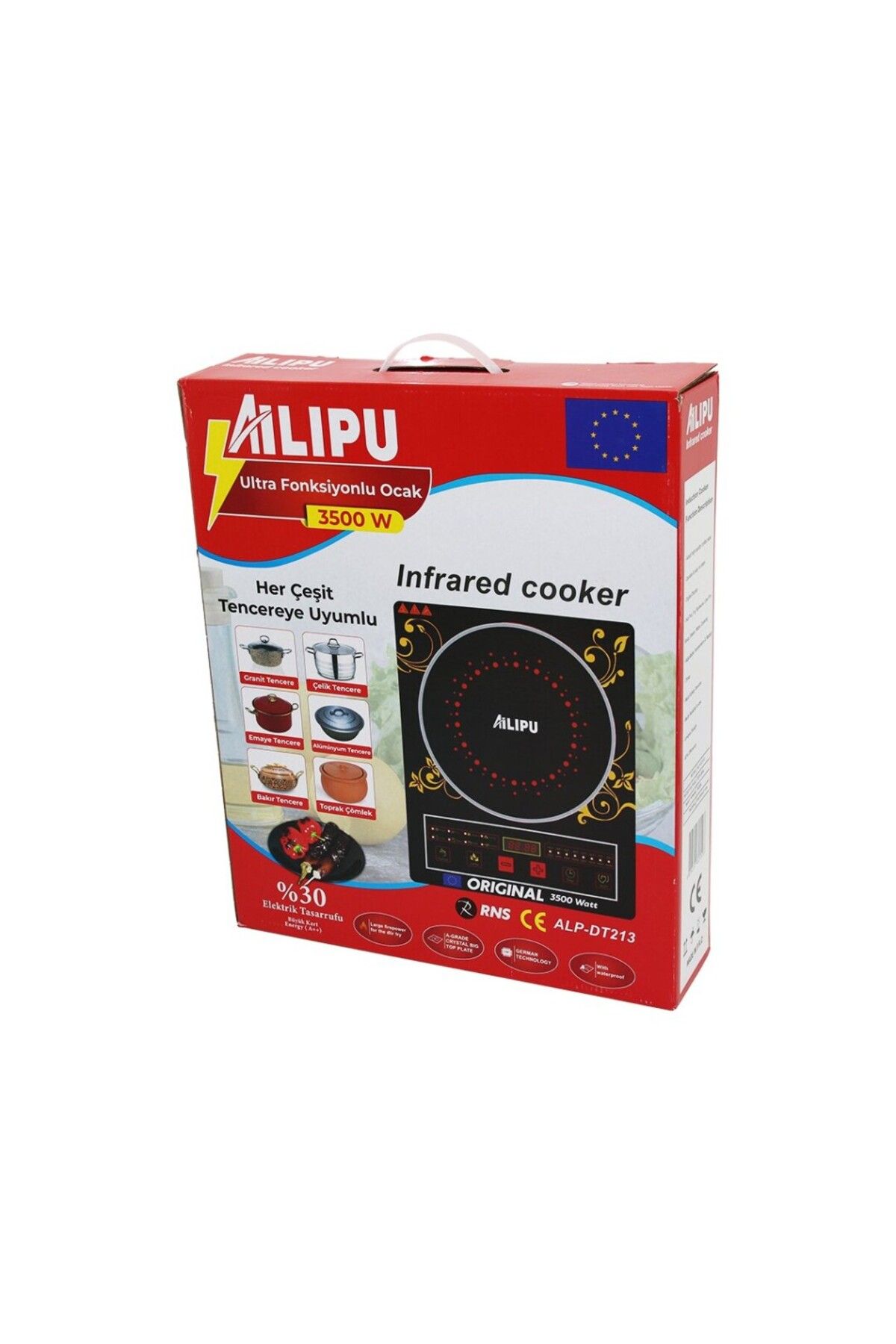 Aydoganticaret44 DİJİTAL TEKLİ ELEKTRİKLİ ULTRA FONKSİYONLU OCAK 3500W KIZILÖTESİ PİŞİRİCİ ZAMANLAYI