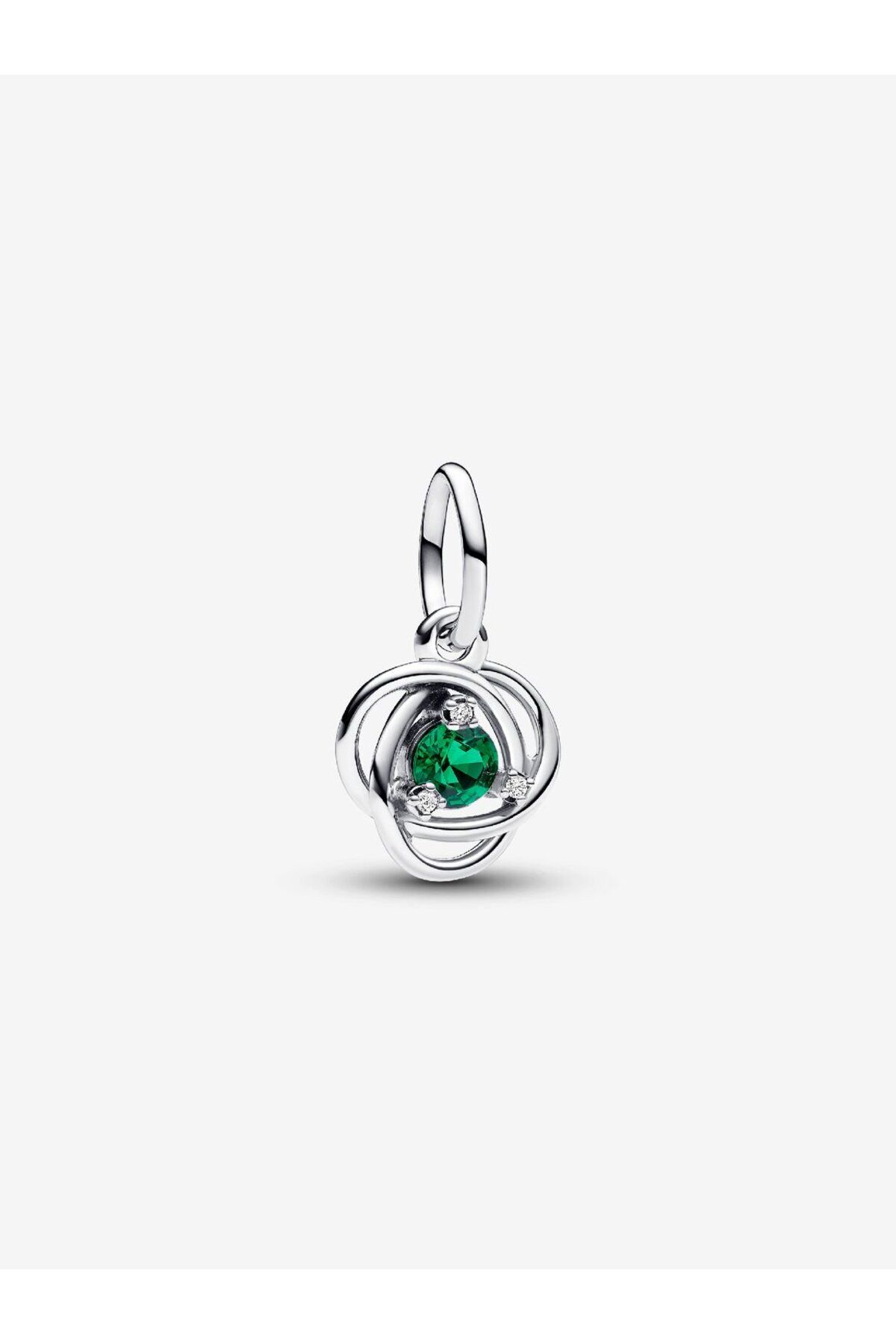 Violet Takı 925 Ayar Gümüş Yeşil Sonsuz Halka Sallantılı Charm