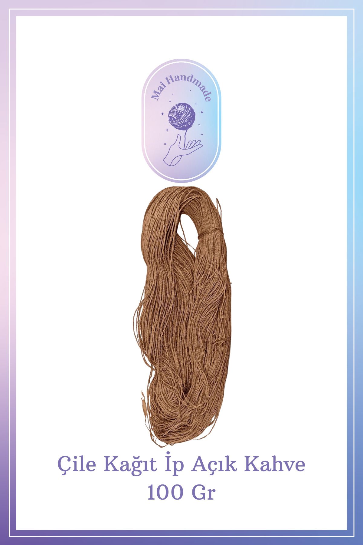 Mai Handmade Hobby ve Örgü Evi Kağıt Ip Örgü Ip 100 gram Doğal Kağıt İp – El Yapımı Dekoratif Örgü ve Paketleme İpi