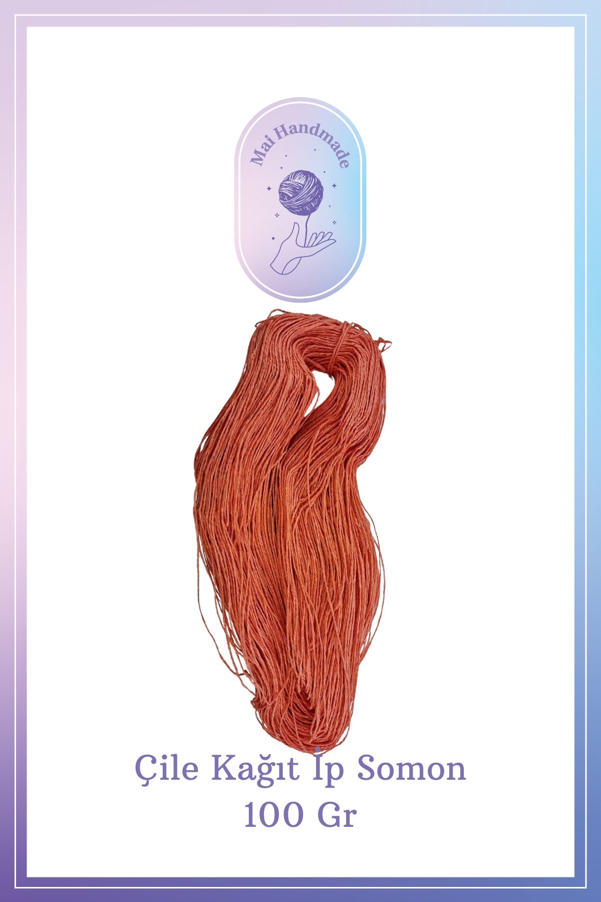 Mai Handmade Hobby ve Örgü Evi Kağıt Ip Örgü Ip 100 gram Doğal Kağıt İp – El Yapımı Dekoratif Örgü ve Paketleme İpi