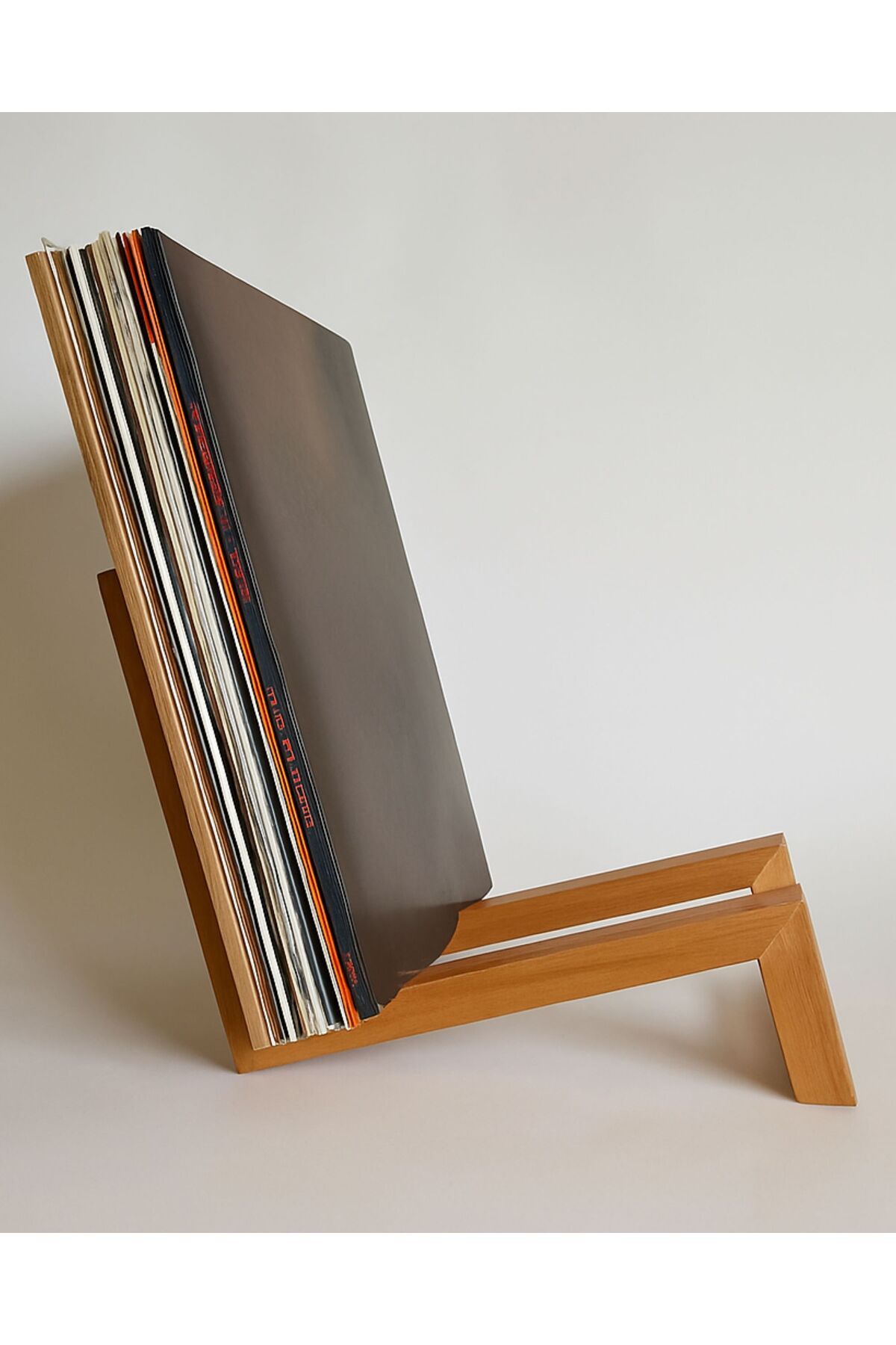 NeFizzDoğa Ahşap Plaklık / Kitaplık (Kiraz Ağacından El Yapımı )(26x22x14 cm)– Minimal Tasarım