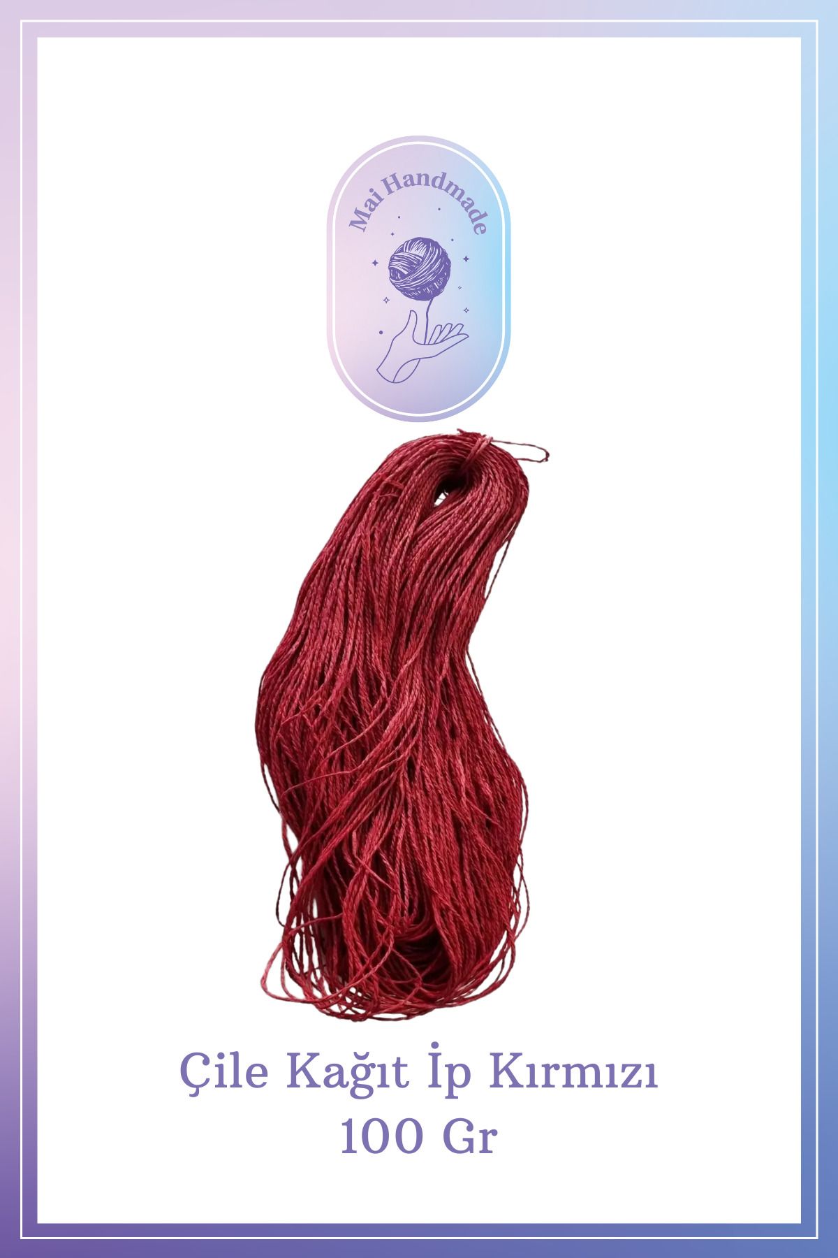 Mai Handmade Hobby ve Örgü Evi Kağıt Ip Örgü Ip 100 gram Doğal Kağıt İp – El Yapımı Dekoratif Örgü ve Paketleme İpi